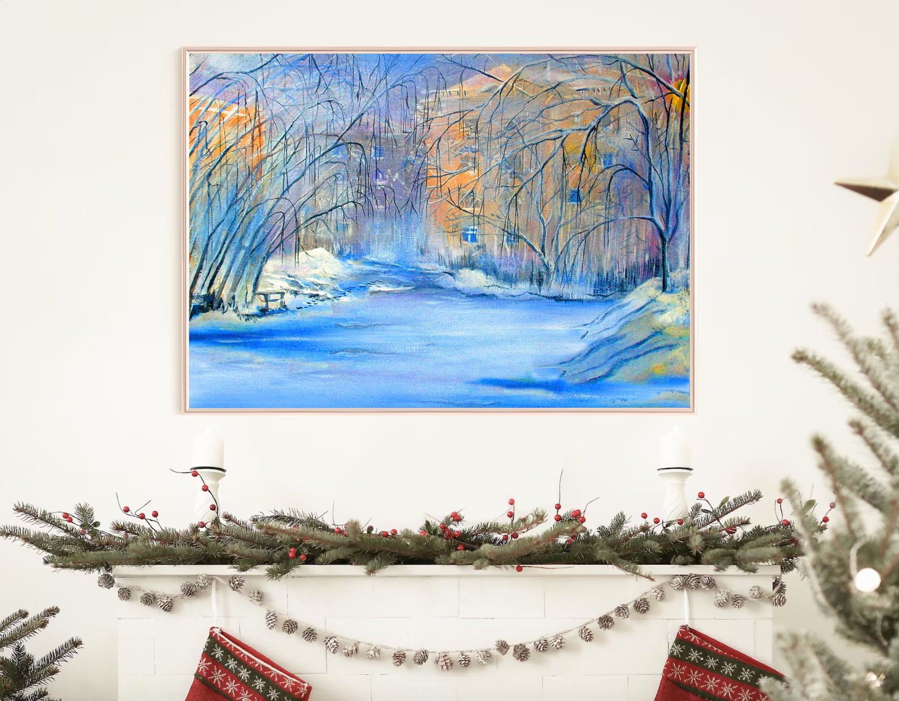 Leinwandbild - Winter in der Waldlandschaft