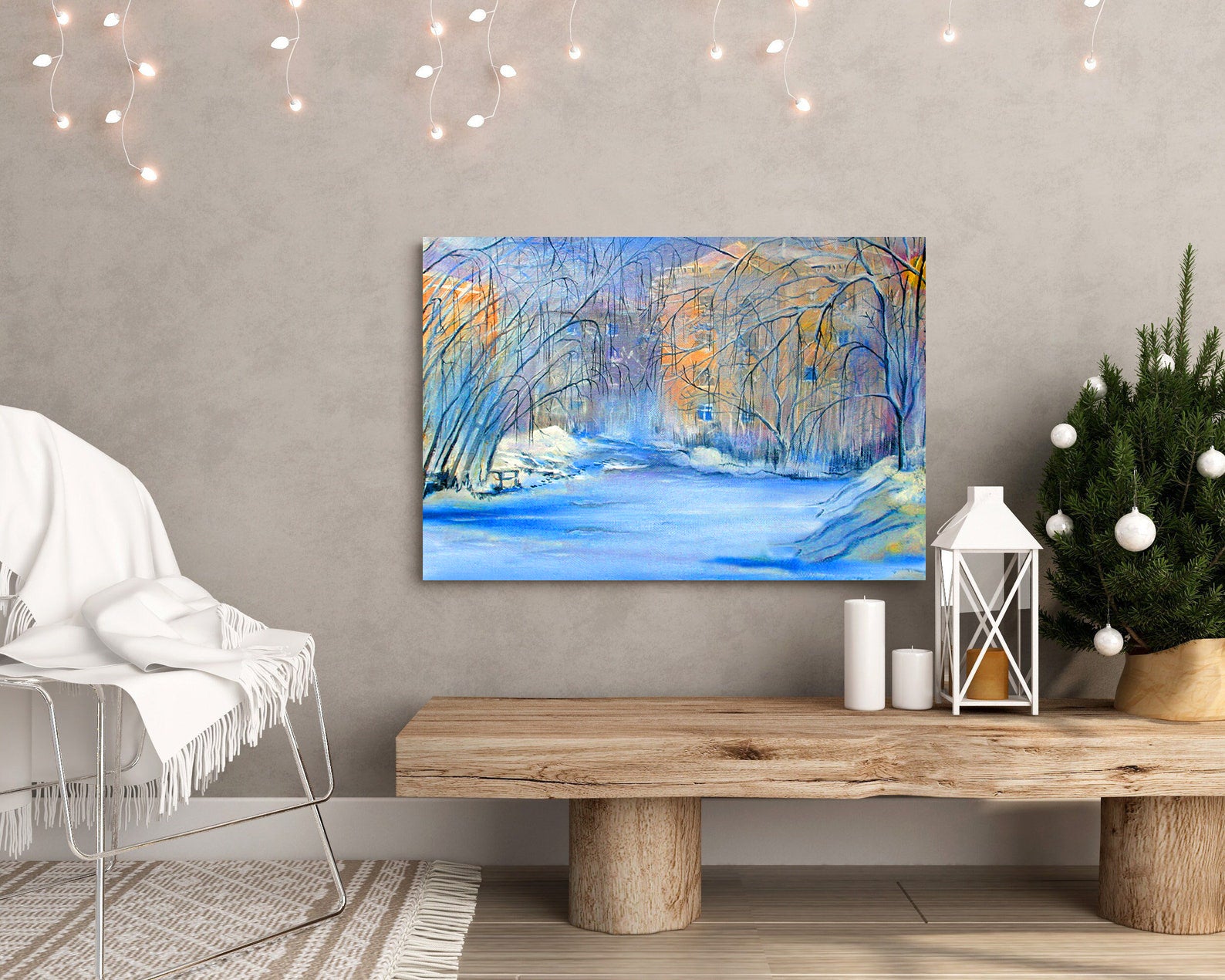 Peinture sur toile - Paysage d'hiver dans la forêt