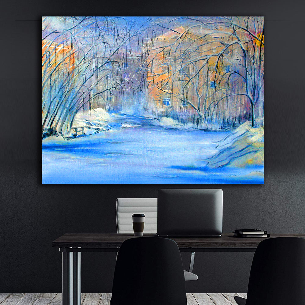 Leinwandbild - Winter in der Waldlandschaft