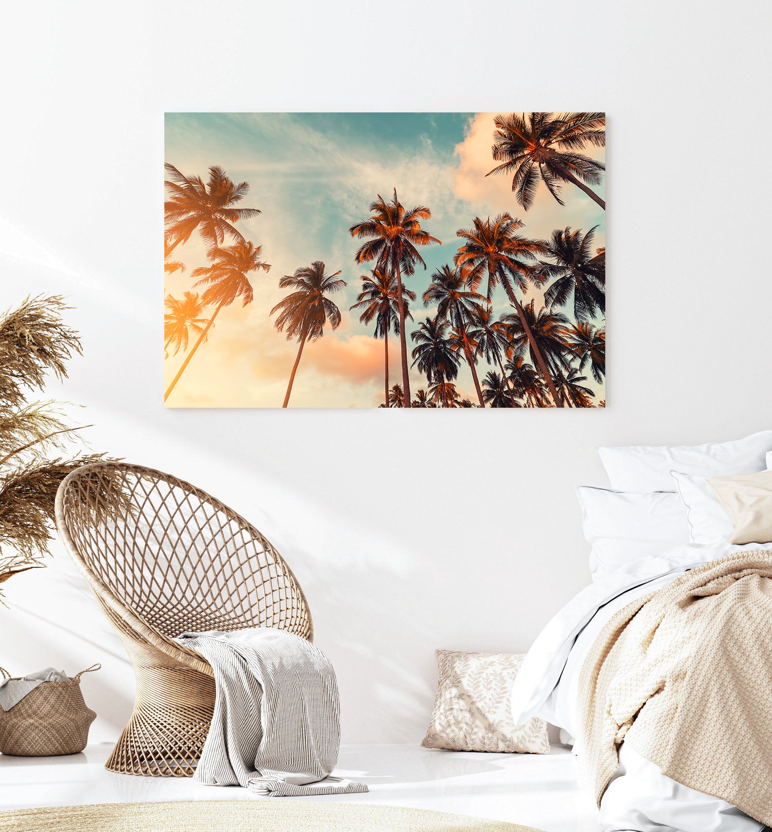 Peinture sur toile - Paysage avec palmiers