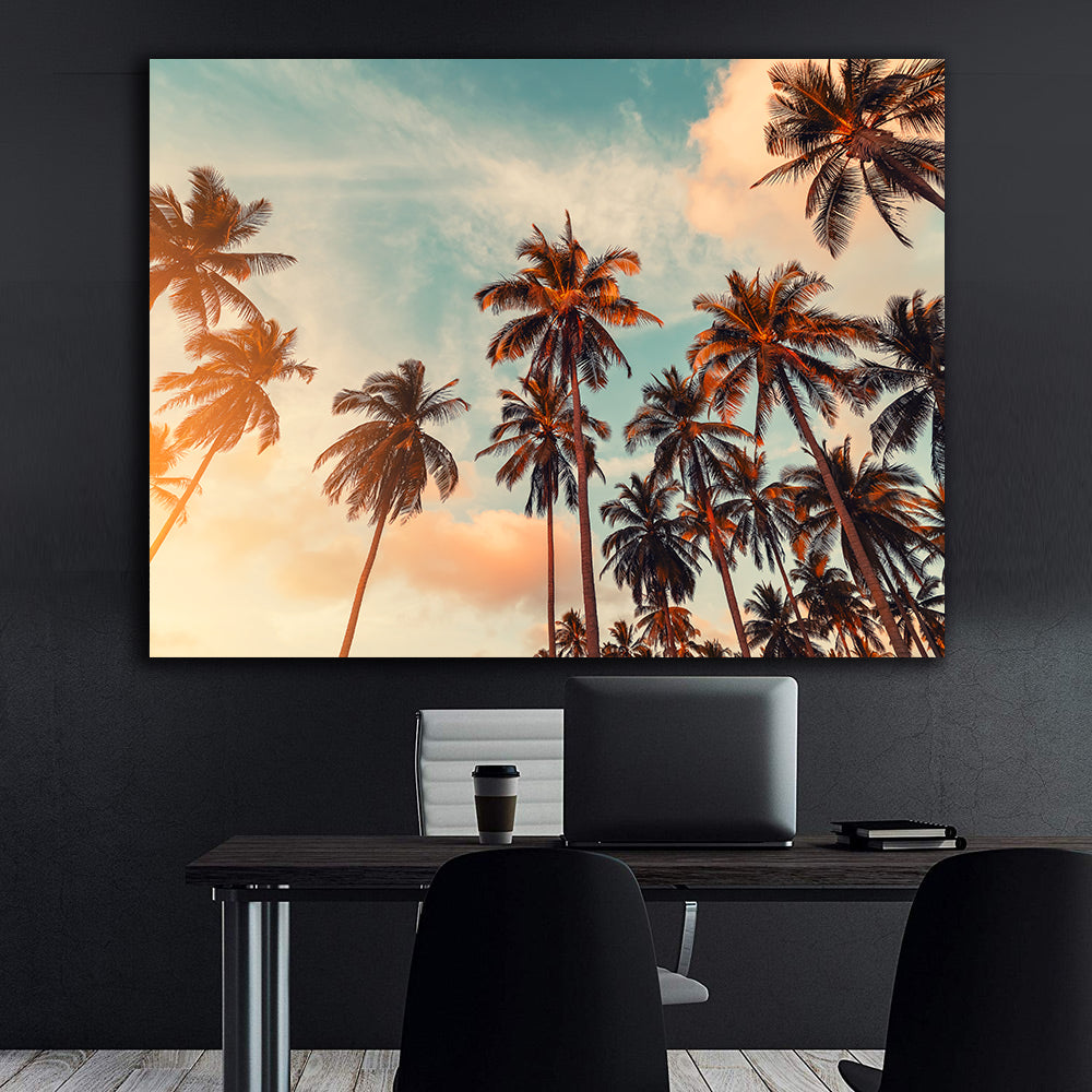 Leinwandbild - Landschaft mit Palmen