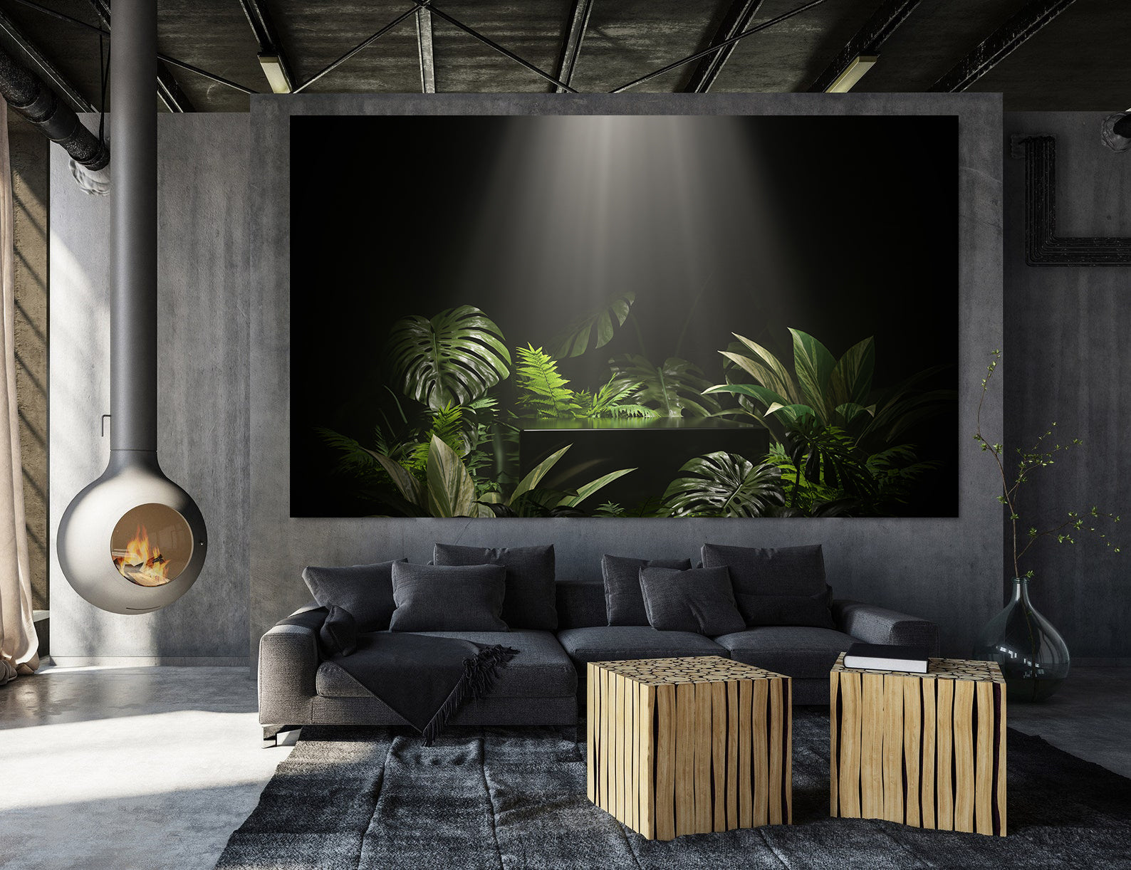 Leinwandbild - Blätter im Schatten