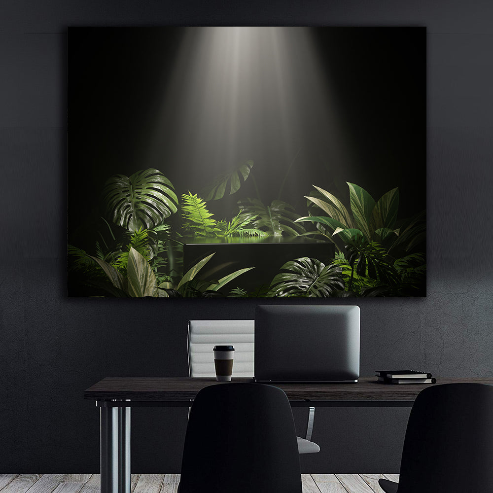 Leinwandbild - Blätter im Schatten