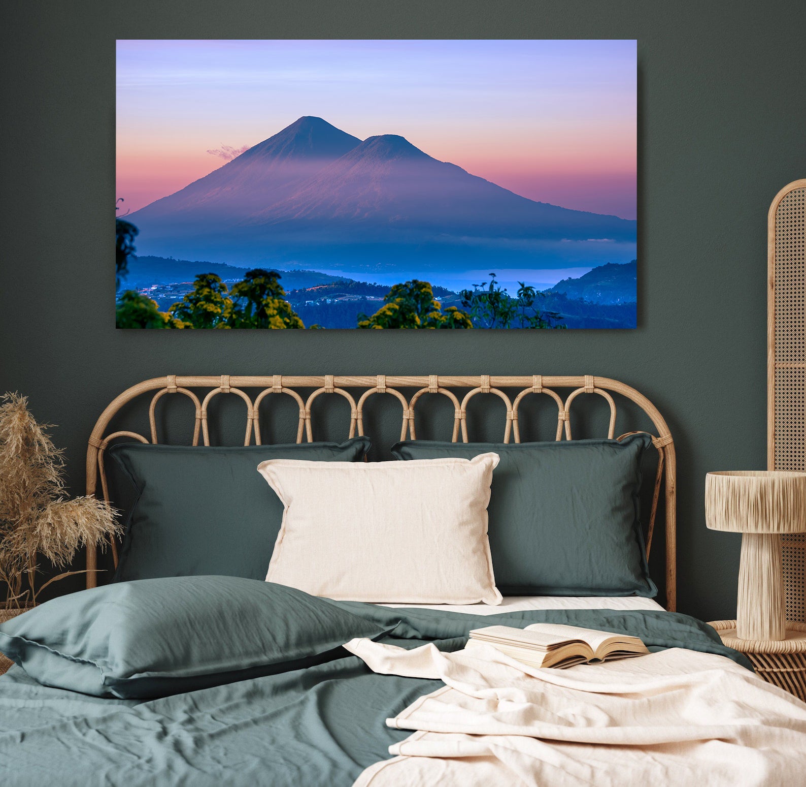 Peinture sur toile - Montagne à l'aube