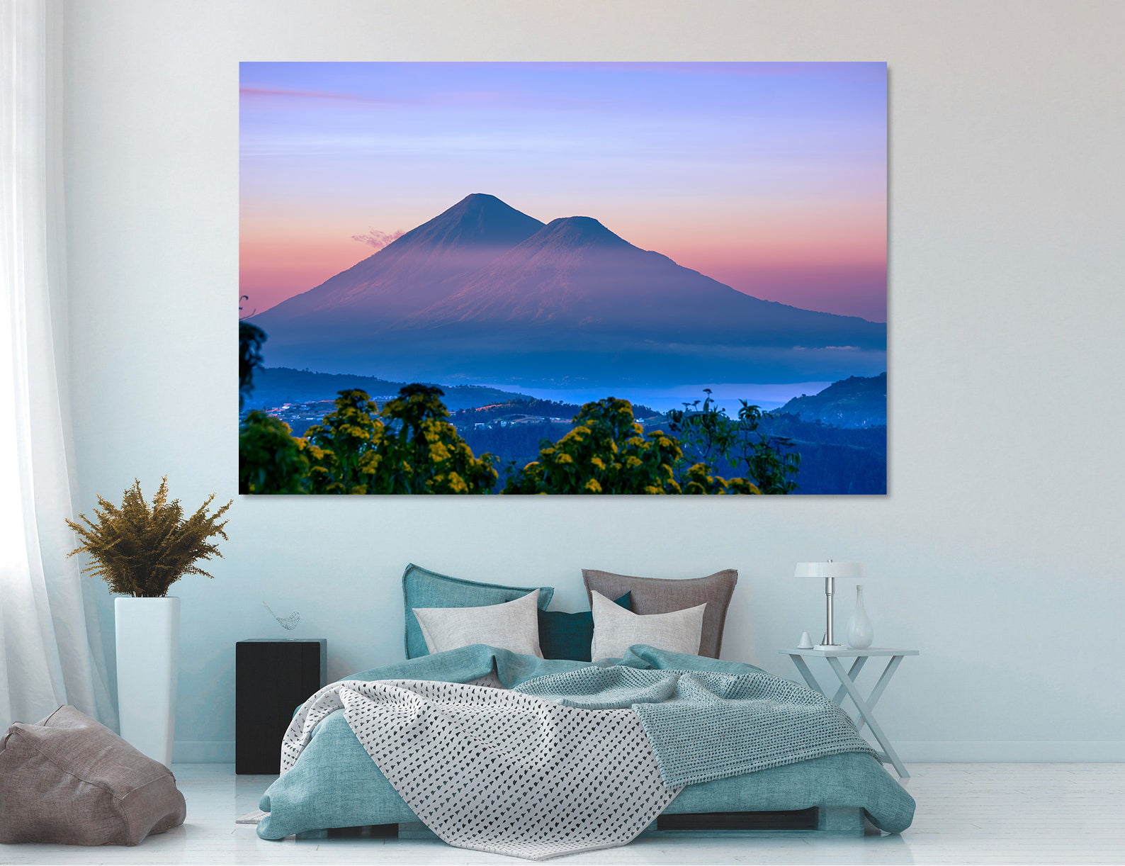 Peinture sur toile - Montagne à l'aube