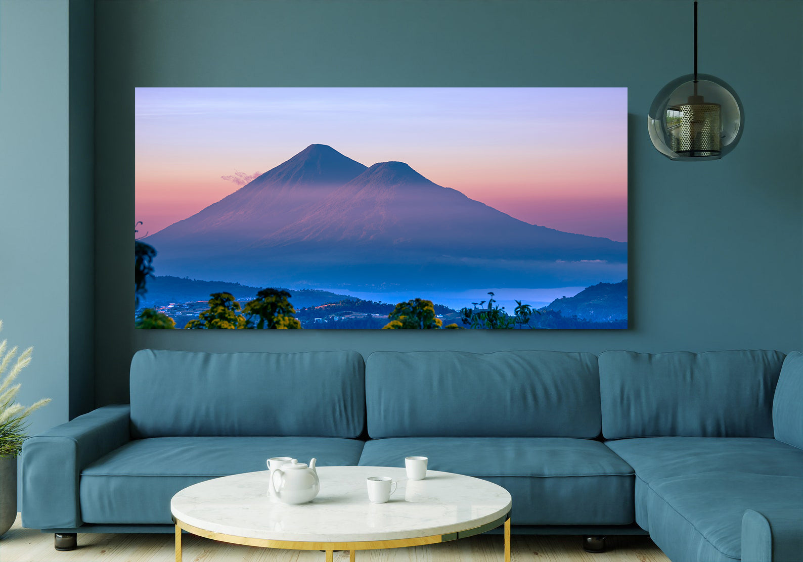 Peinture sur toile - Montagne à l'aube