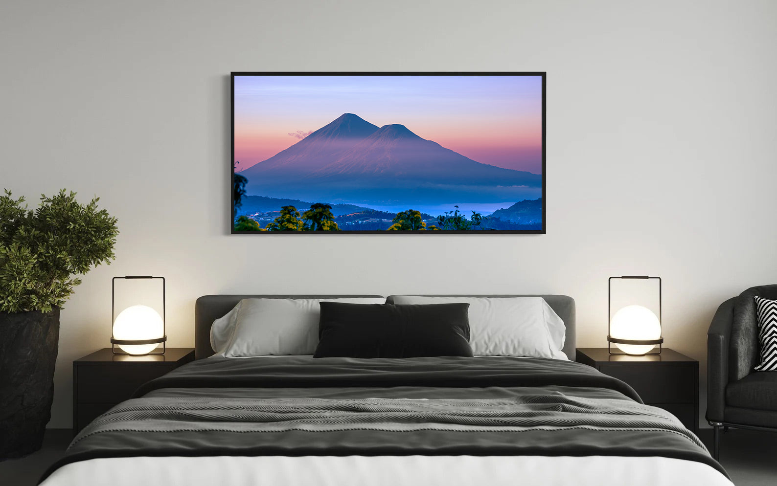 Peinture sur toile - Montagne à l'aube