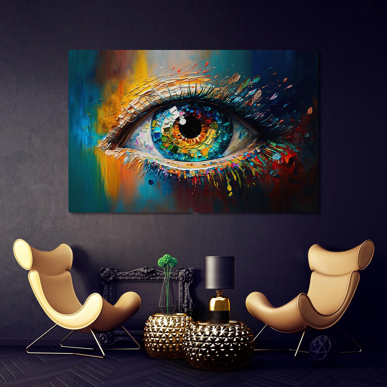 Leinwandgemälde - Bunte Augen