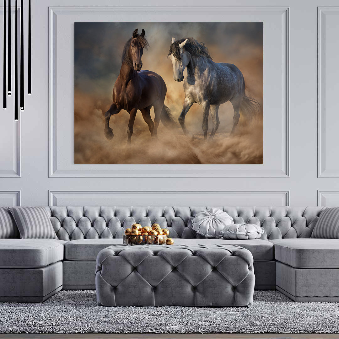 Leinwandbild - Pferde in Freiheit