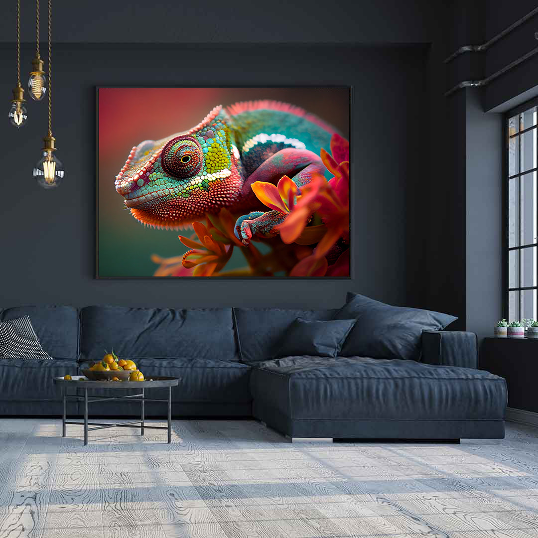 Leinwandgemälde - Chamäleonporträt