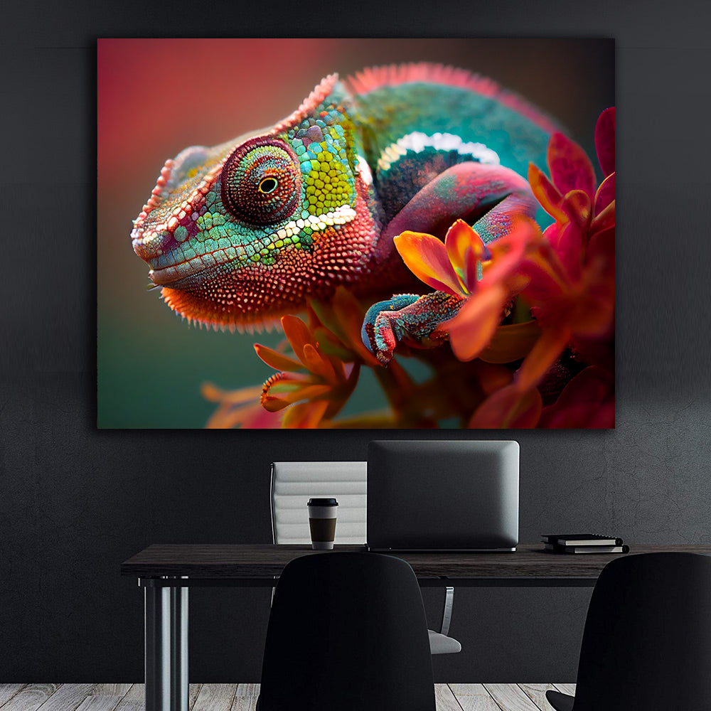 Leinwandgemälde - Chamäleonporträt