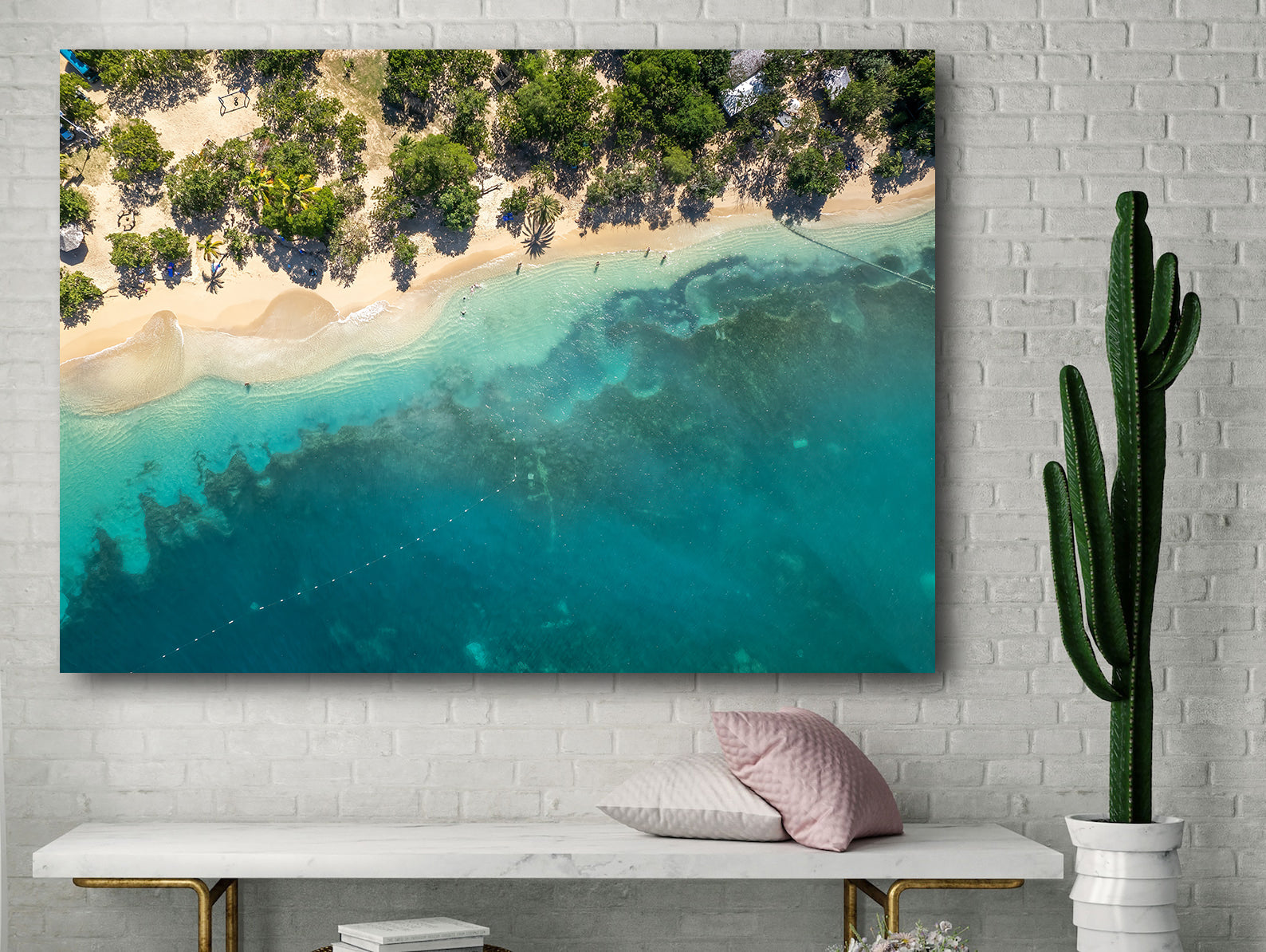 Peinture sur toile - Plage de sable blanc