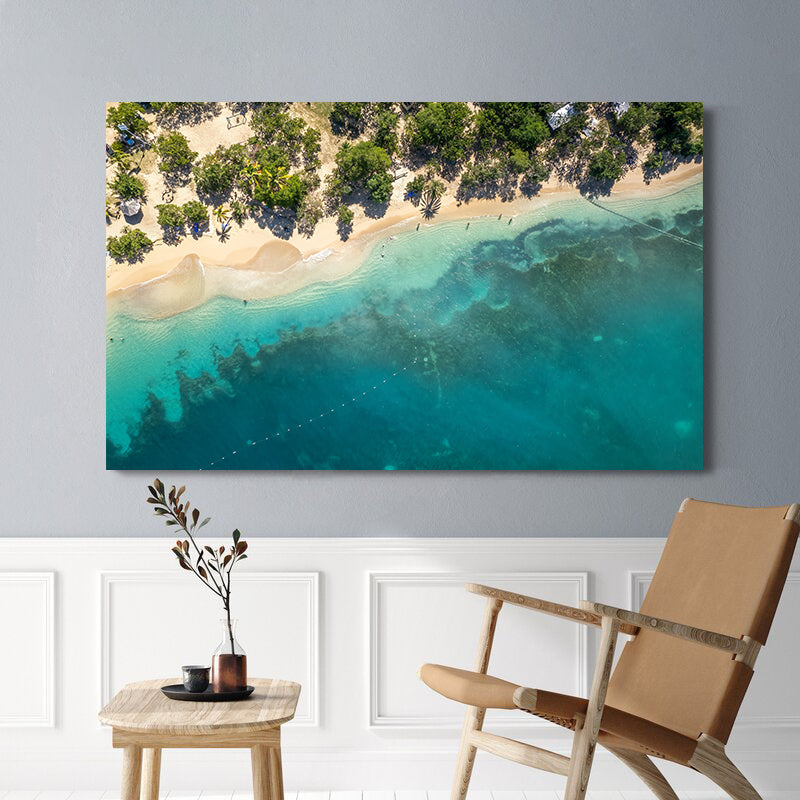 Peinture sur toile - Plage de sable blanc