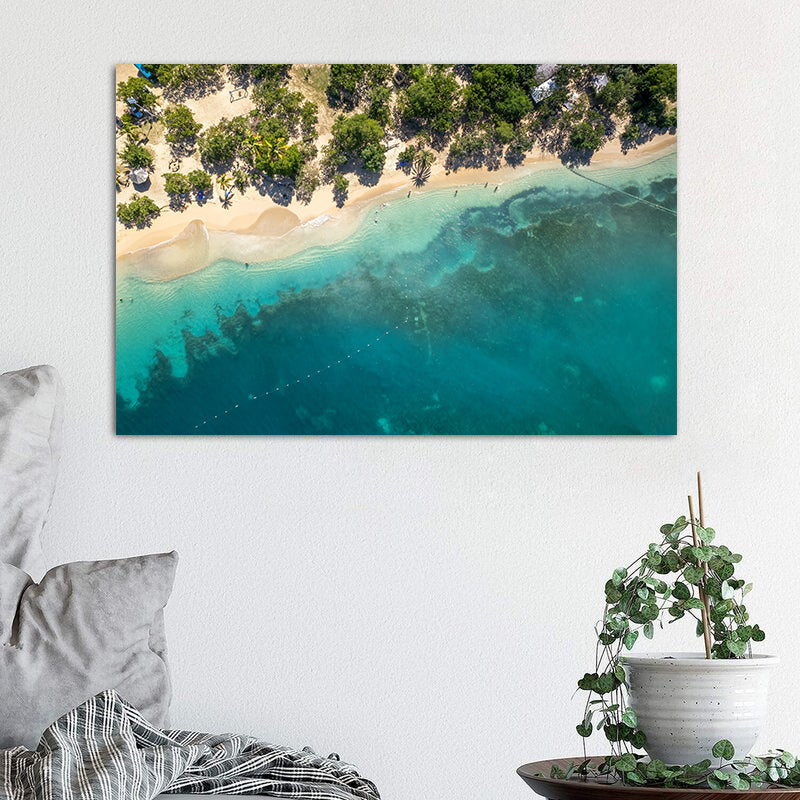 Peinture sur toile - Plage de sable blanc