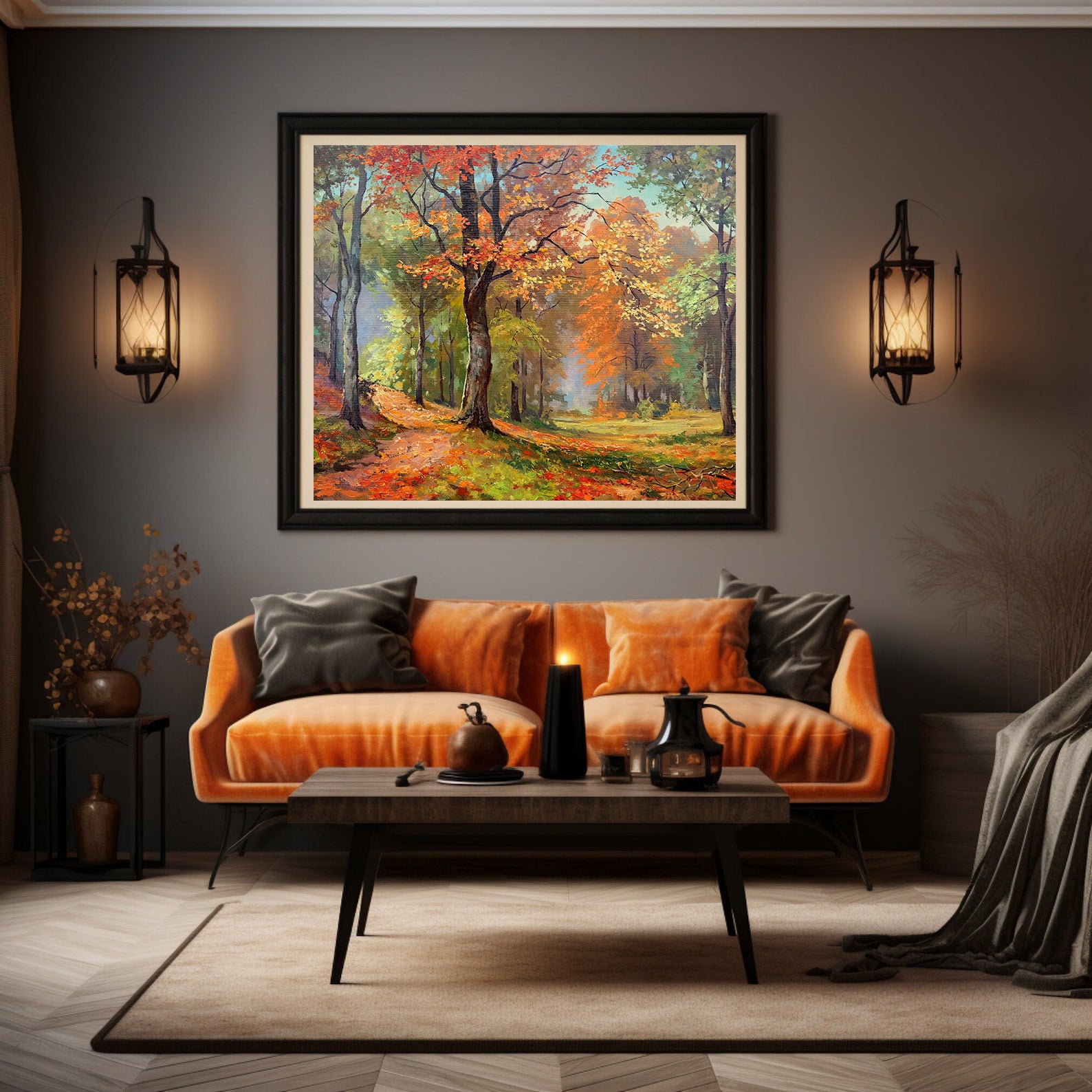 Peinture sur toile - Paysage d'automne dans la forêt