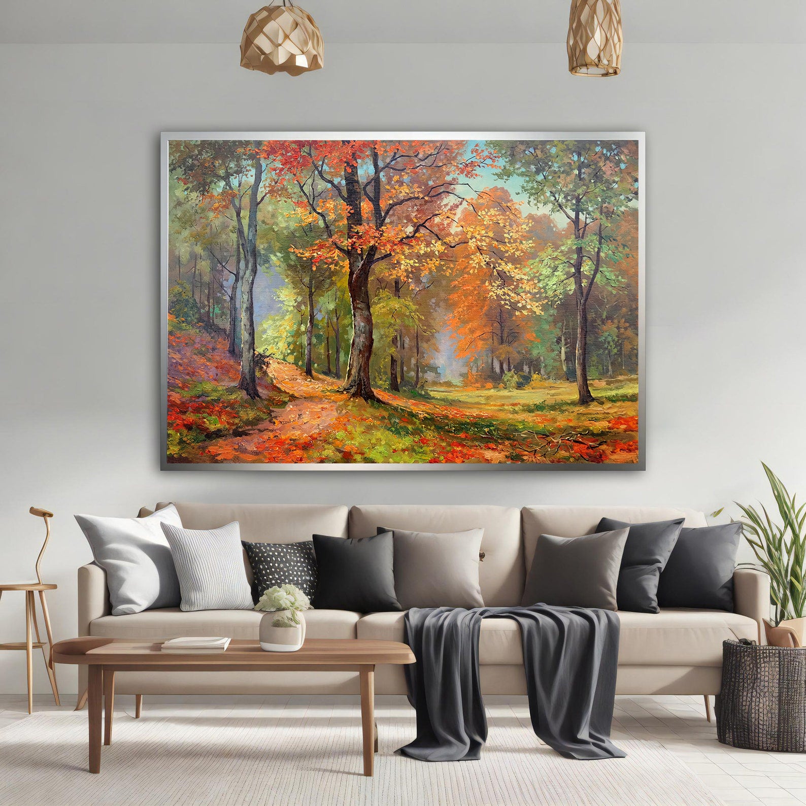Peinture sur toile - Paysage d'automne dans la forêt