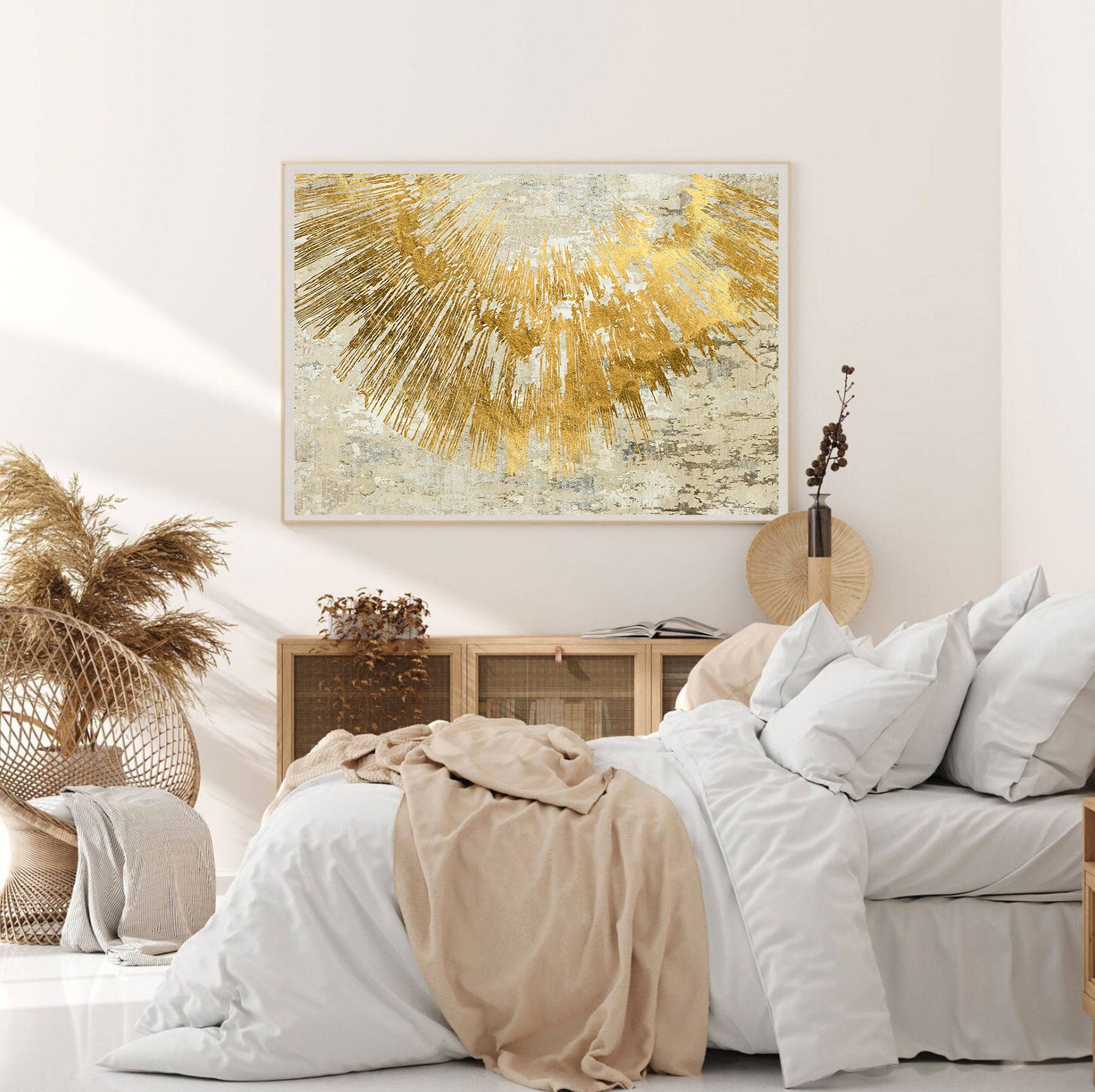Leinwandbild - Goldenes Abstrakt