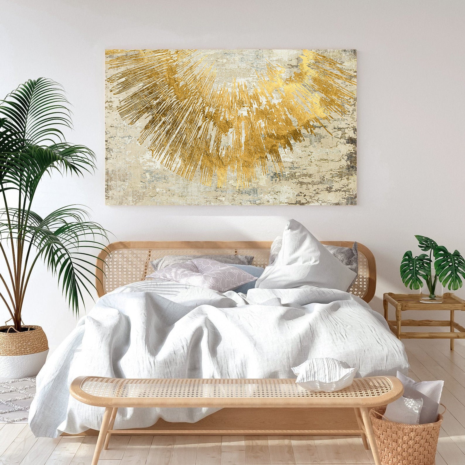 Leinwandbild - Goldenes Abstrakt