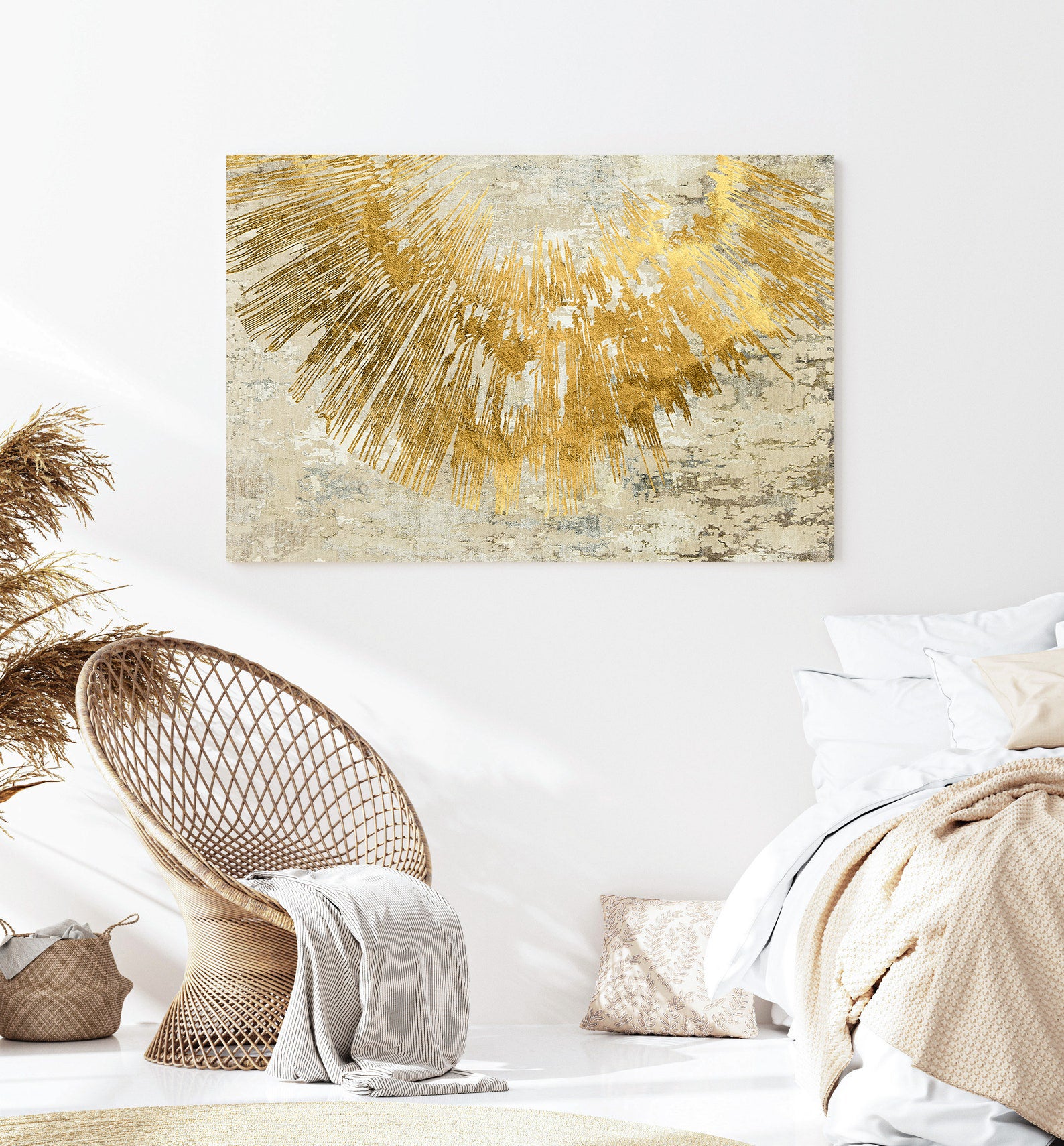 Leinwandbild - Goldenes Abstrakt