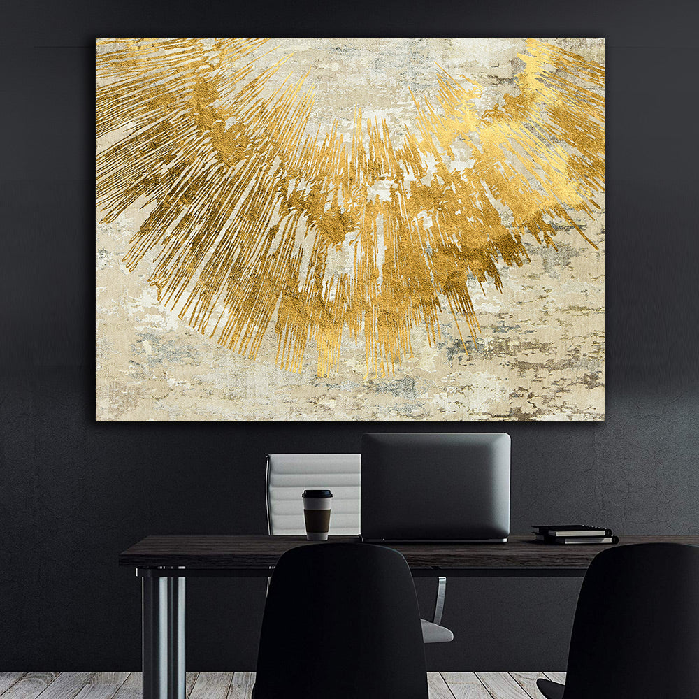 Leinwandbild - Goldenes Abstrakt