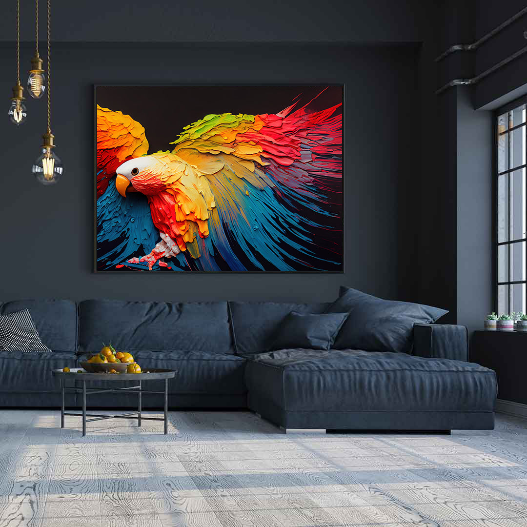Leinwandgemälde - Bunter Papagei