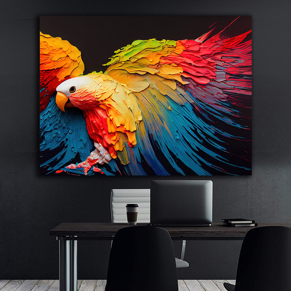 Leinwandgemälde - Bunter Papagei