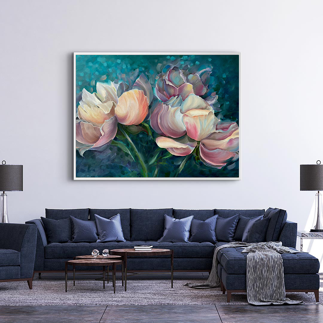 Leinwandbild - Rosa Blumen