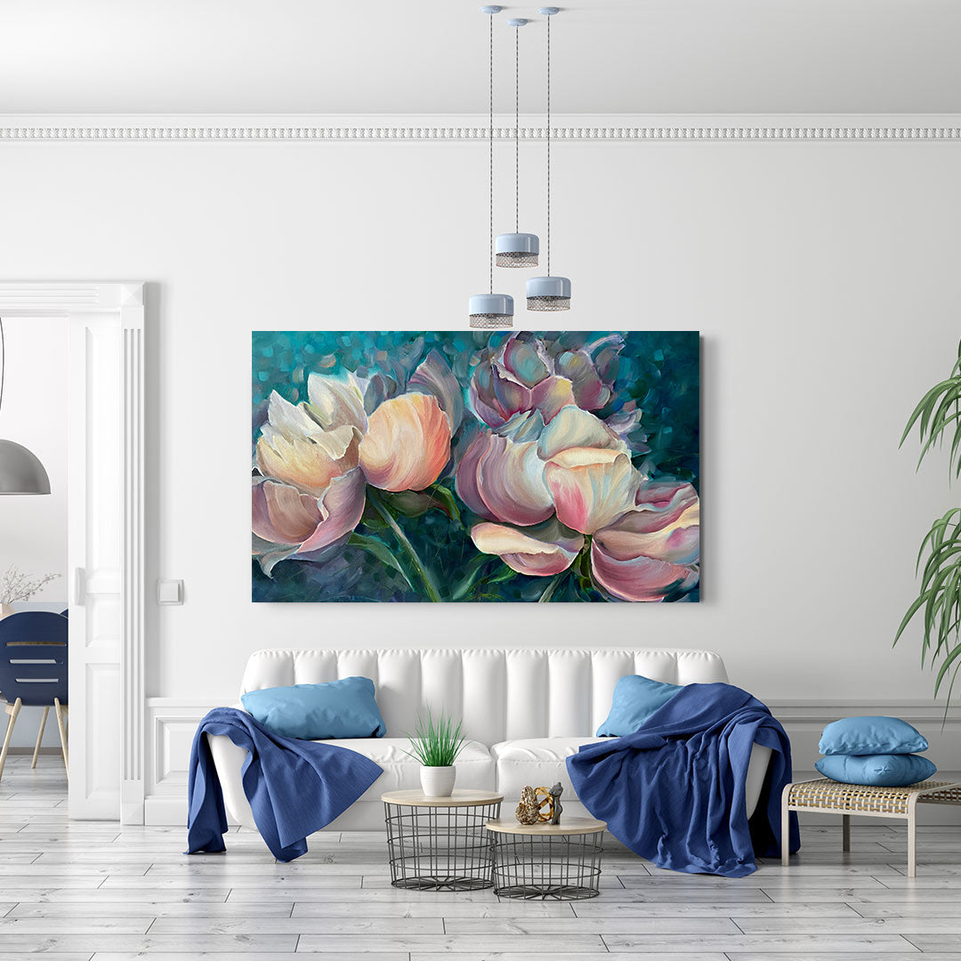 Leinwandbild - Rosa Blumen