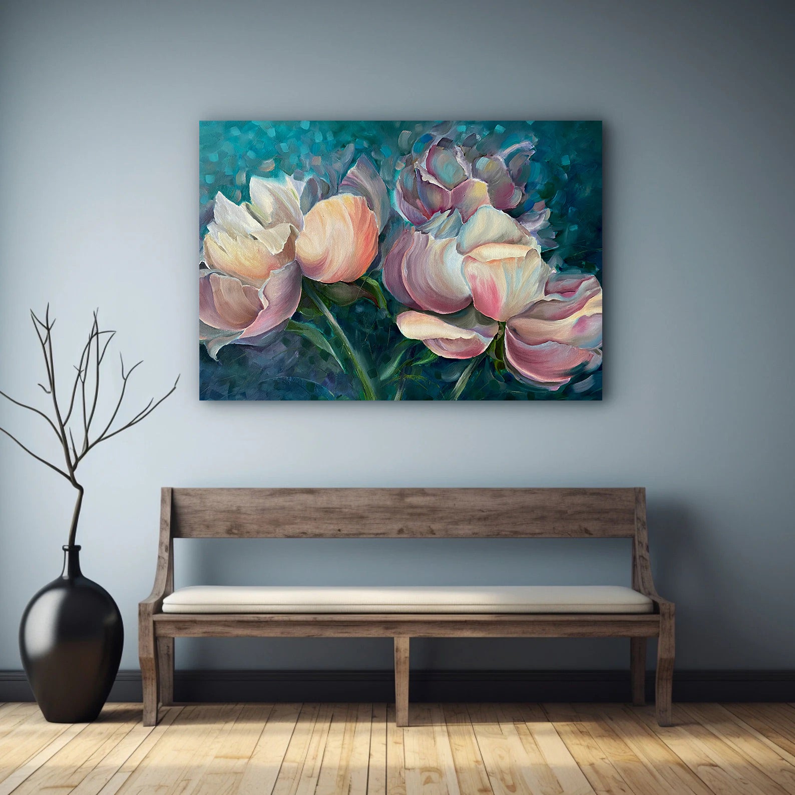 Leinwandbild - Rosa Blumen