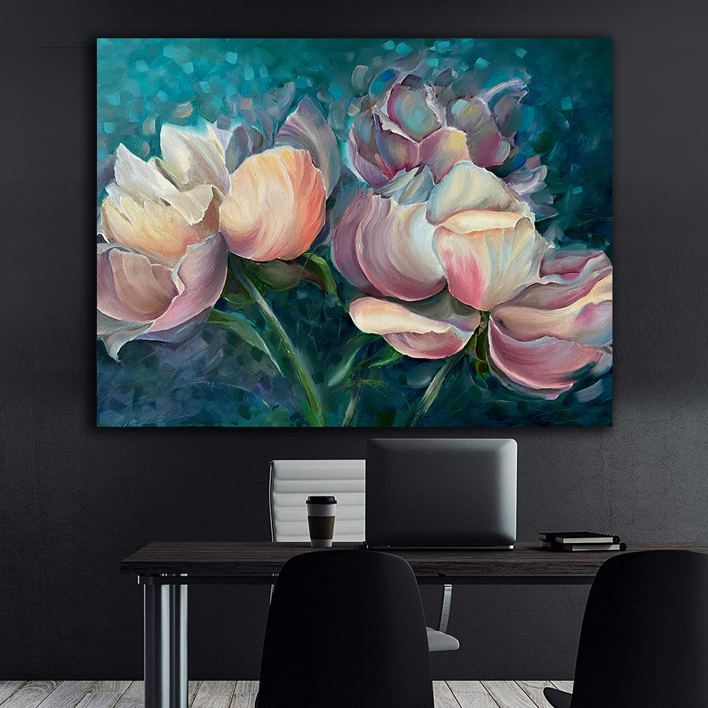 Leinwandbild - Rosa Blumen