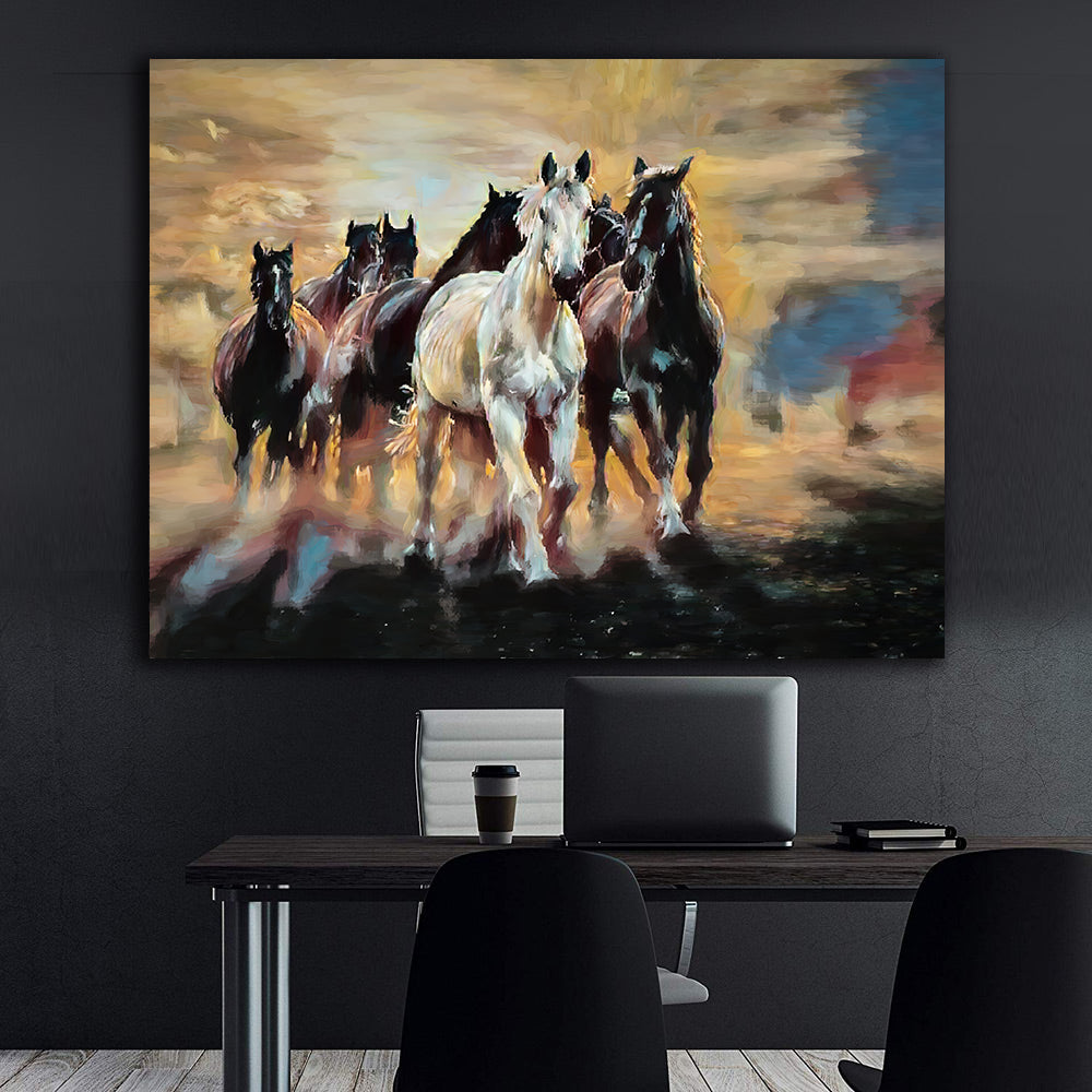 Leinwandbild - Pferde in die Freiheit