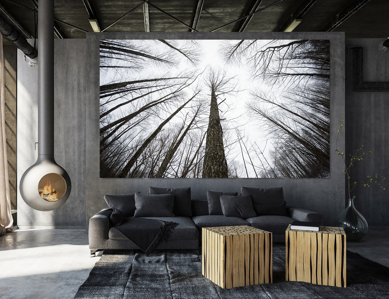 Peinture sur toile - Branches d'arbres