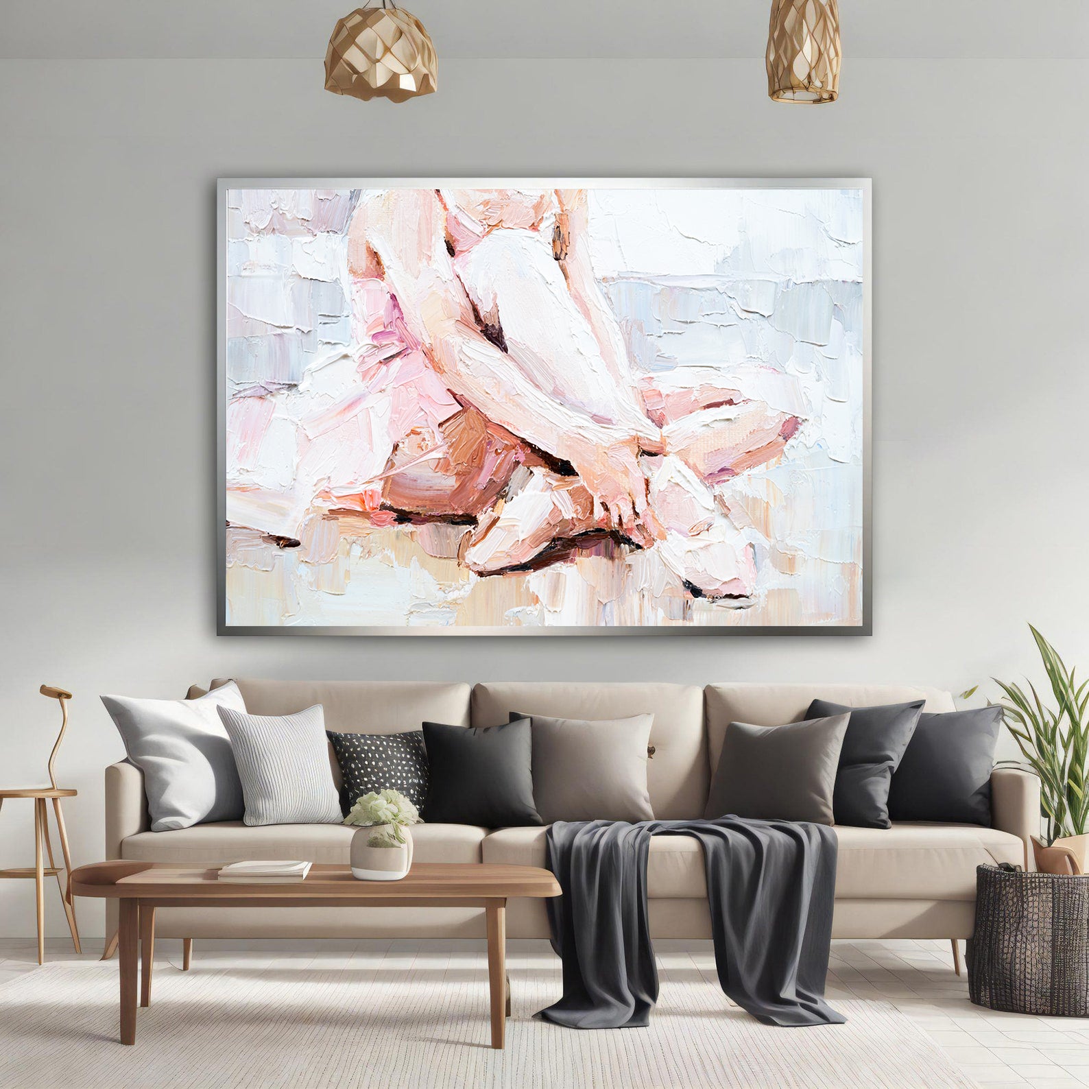 Leinwandgemälde - Ballerina im rosa Kleid