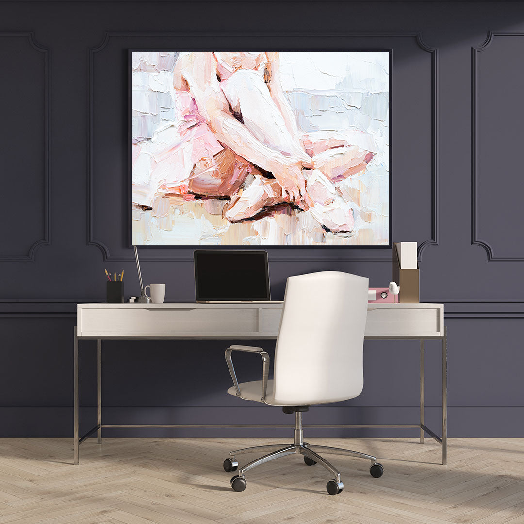 Leinwandgemälde - Ballerina im rosa Kleid