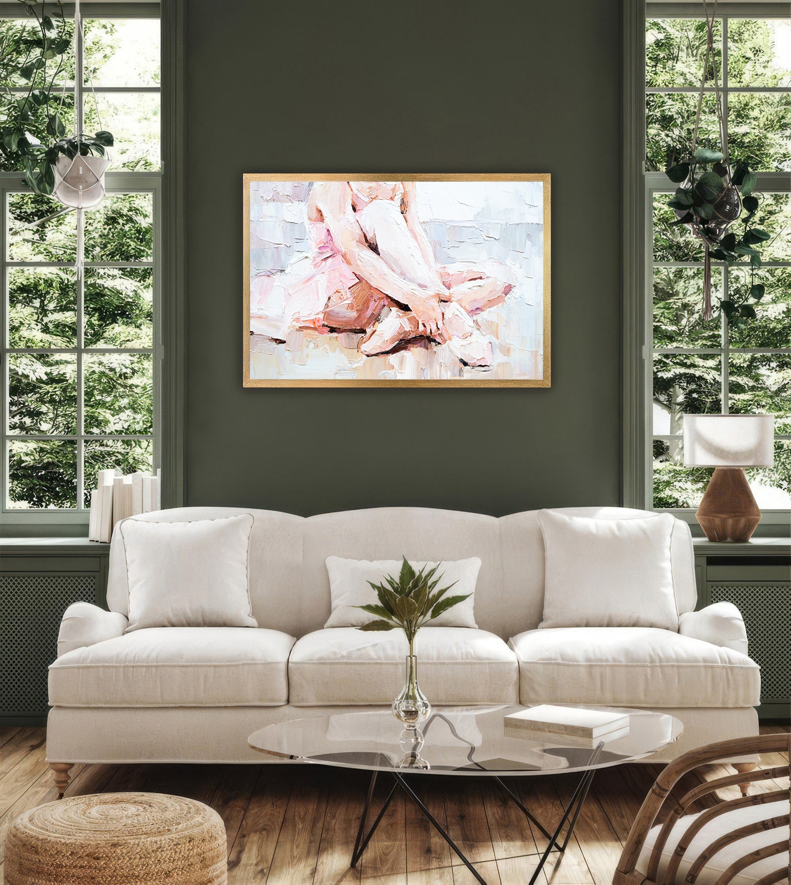 Leinwandgemälde - Ballerina im rosa Kleid