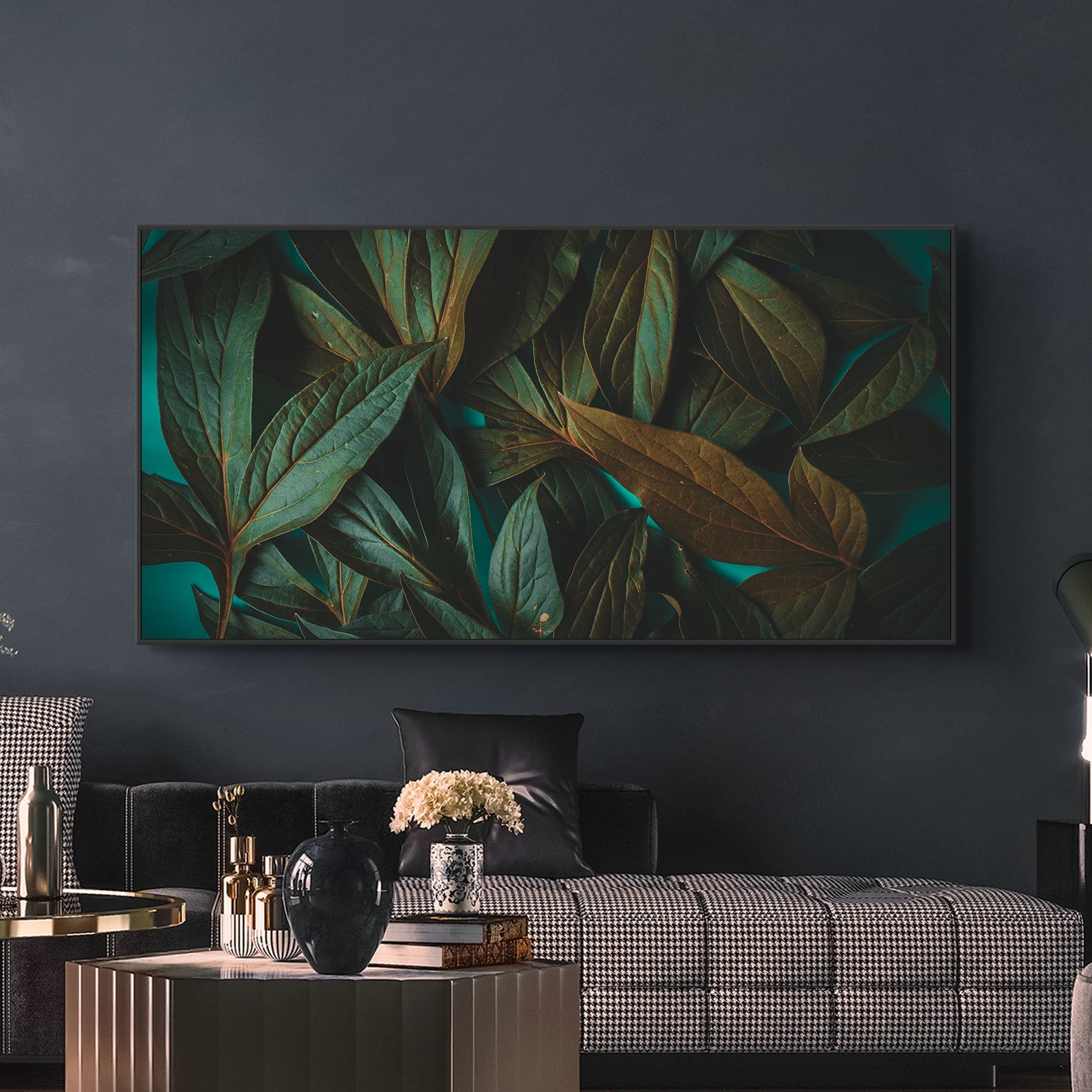 Leinwandgemälde - Grüne Blätter