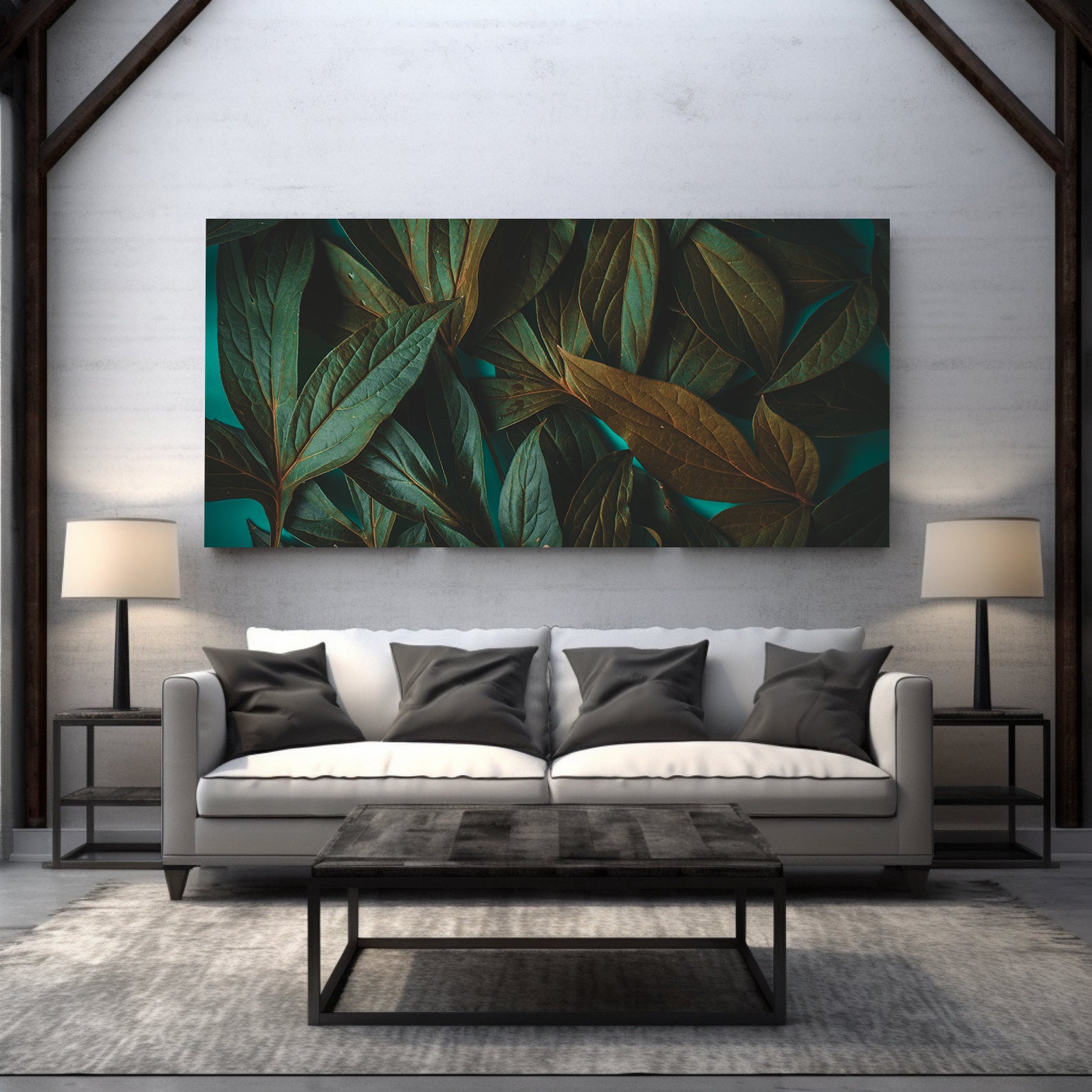 Leinwandgemälde - Grüne Blätter