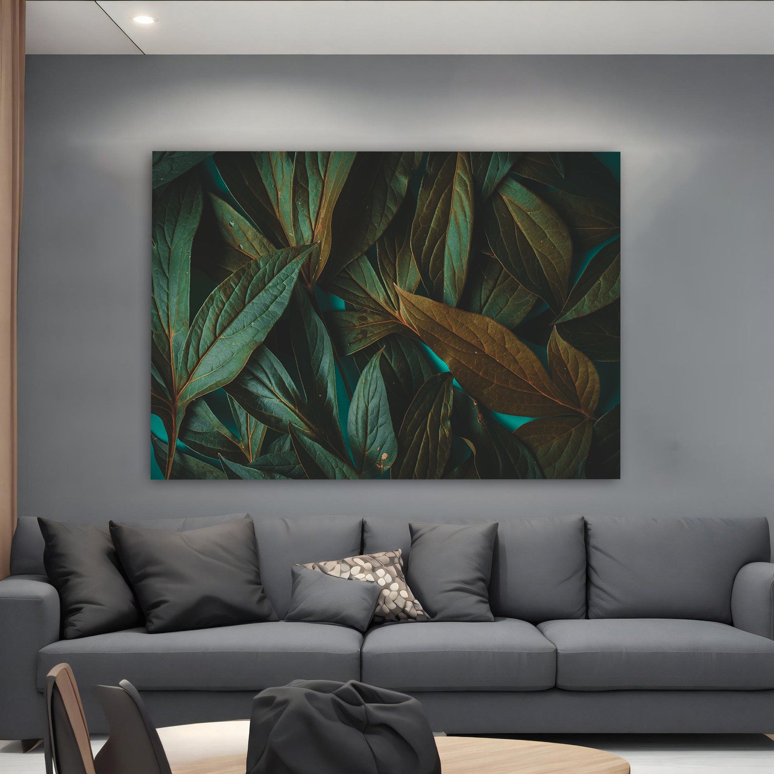 Leinwandgemälde - Grüne Blätter