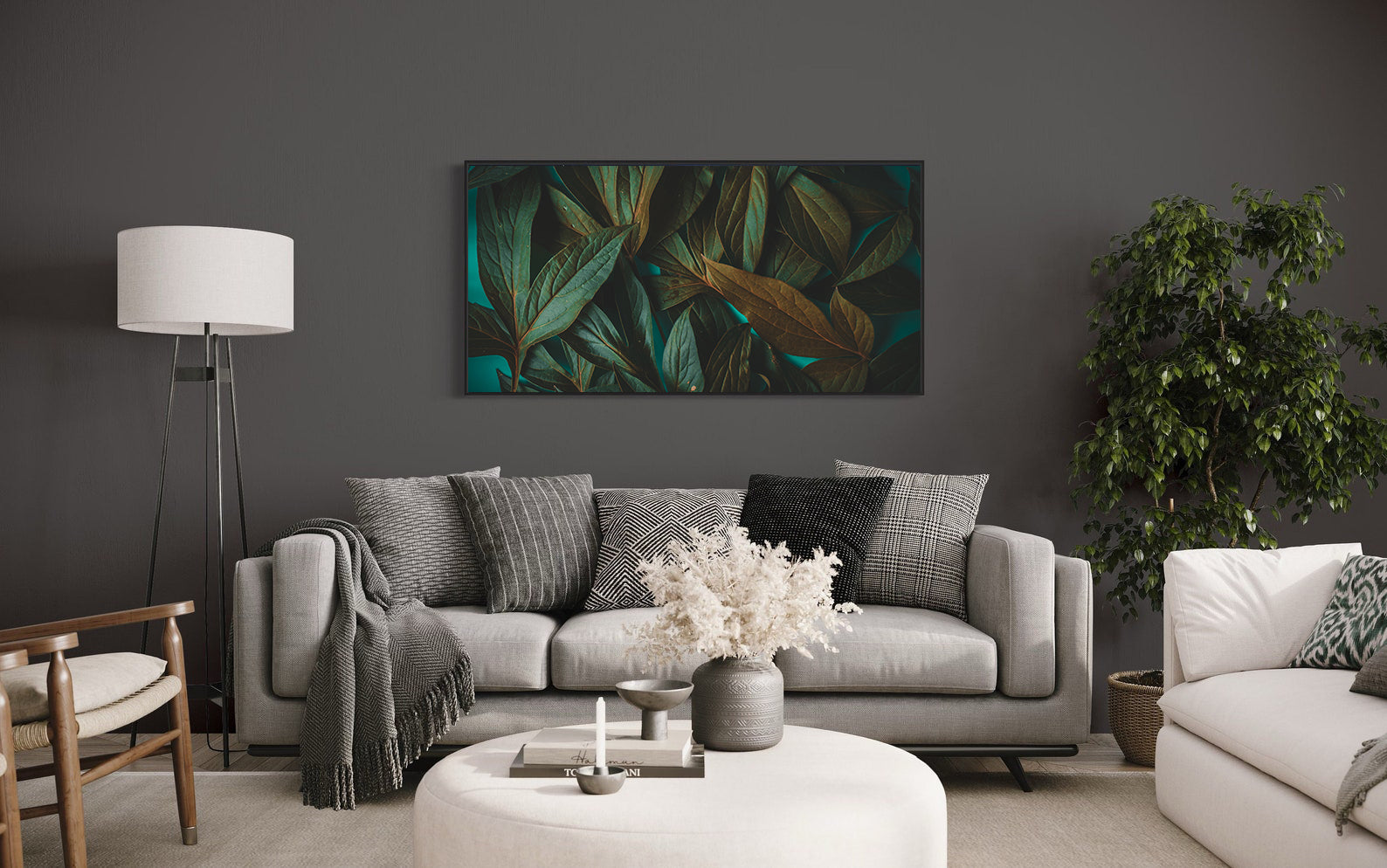Leinwandgemälde - Grüne Blätter