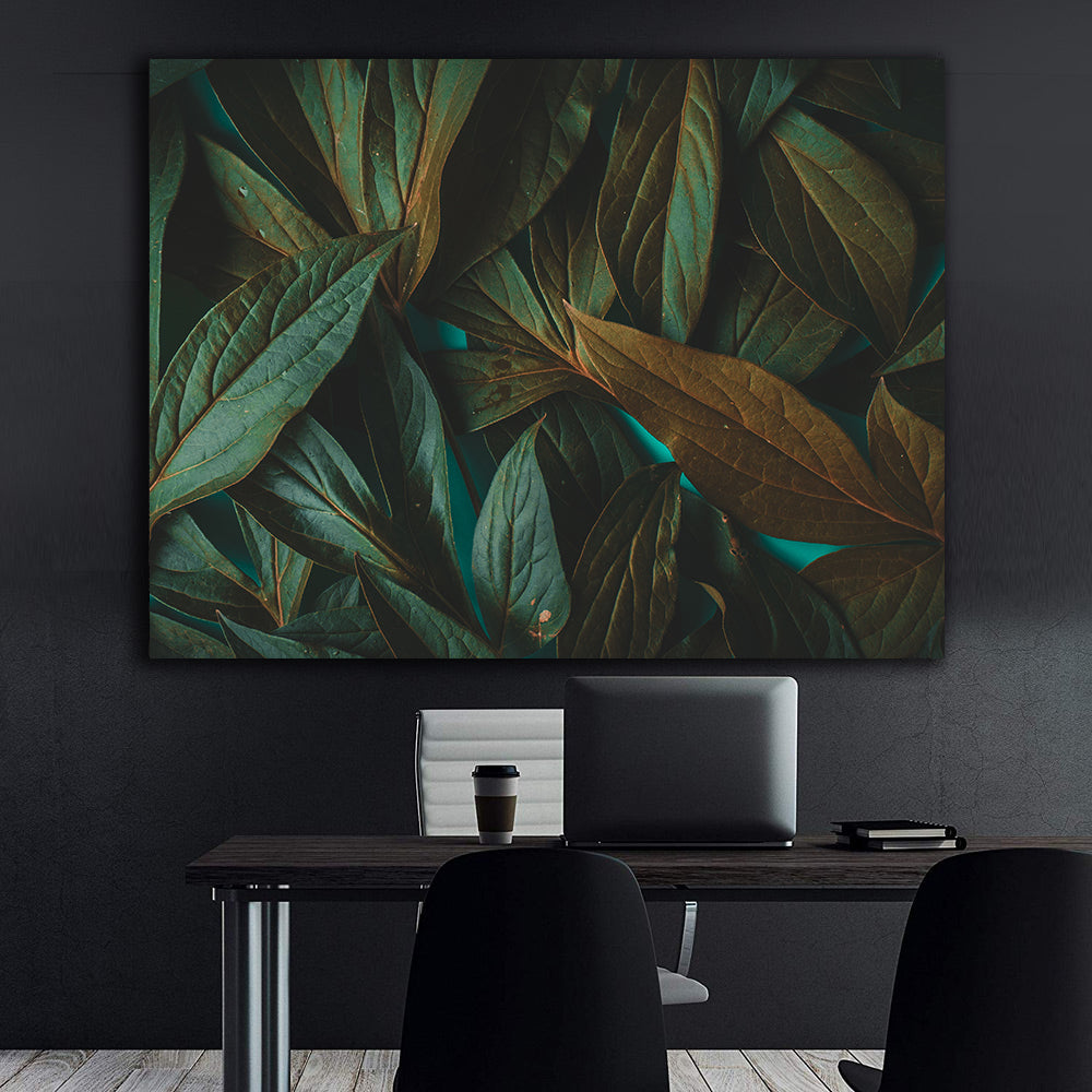 Leinwandgemälde - Grüne Blätter