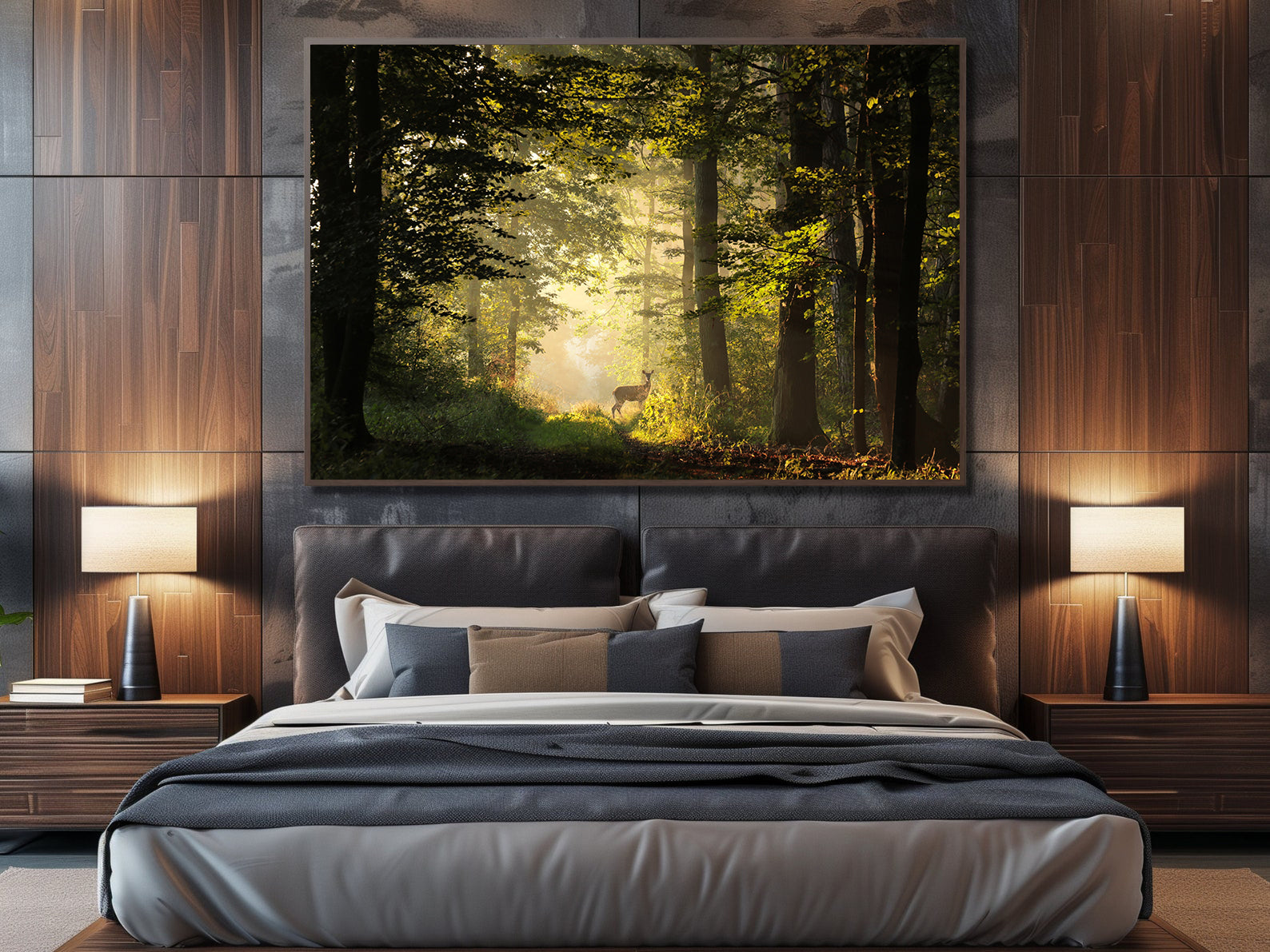 Peinture sur toile - Cerf dans la forêt