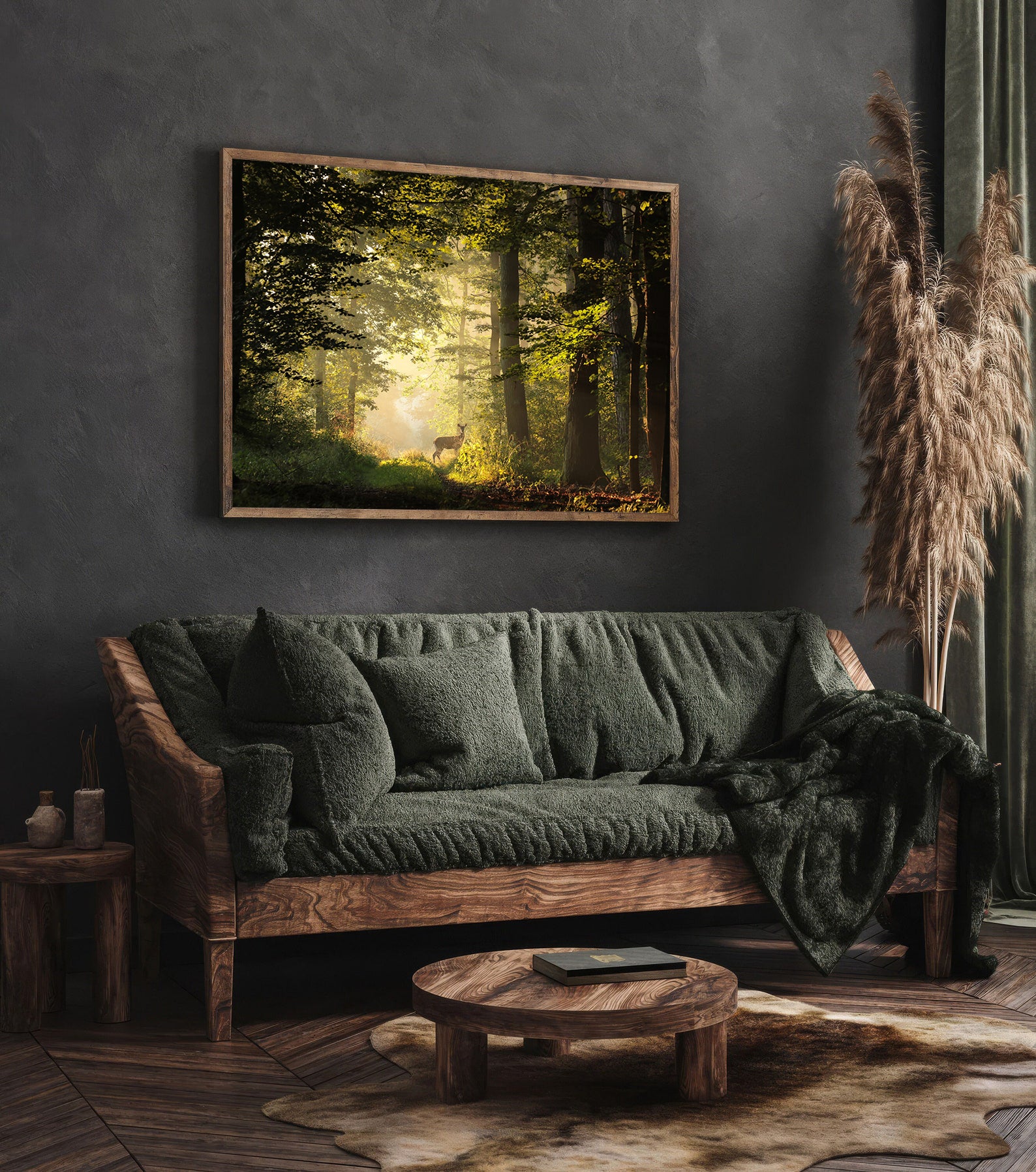 Peinture sur toile - Cerf dans la forêt