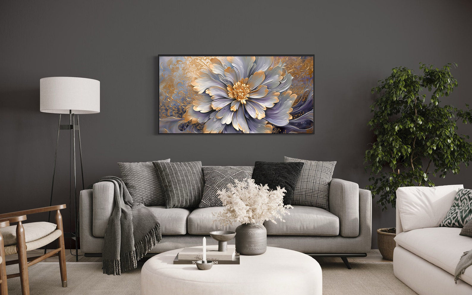 Leinwandgemälde - Goldene Blume