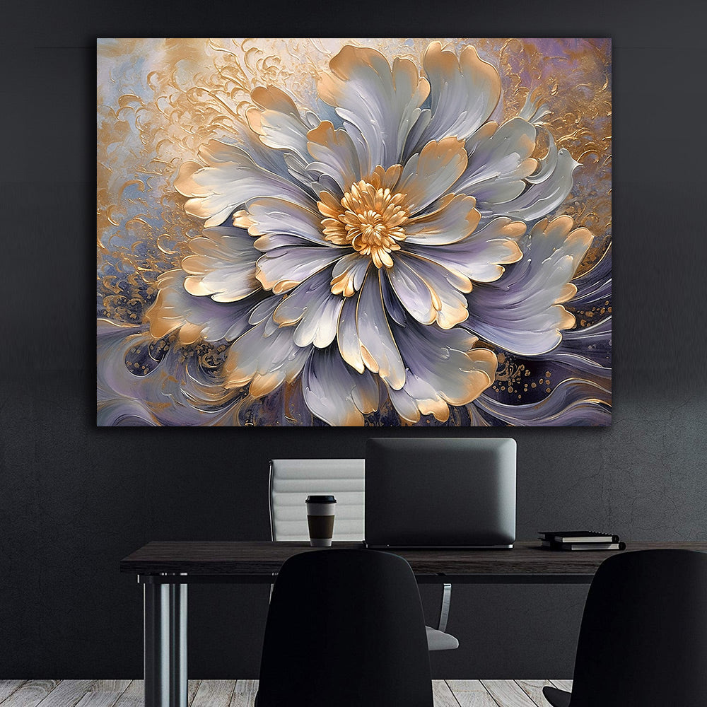 Leinwandgemälde - Goldene Blume