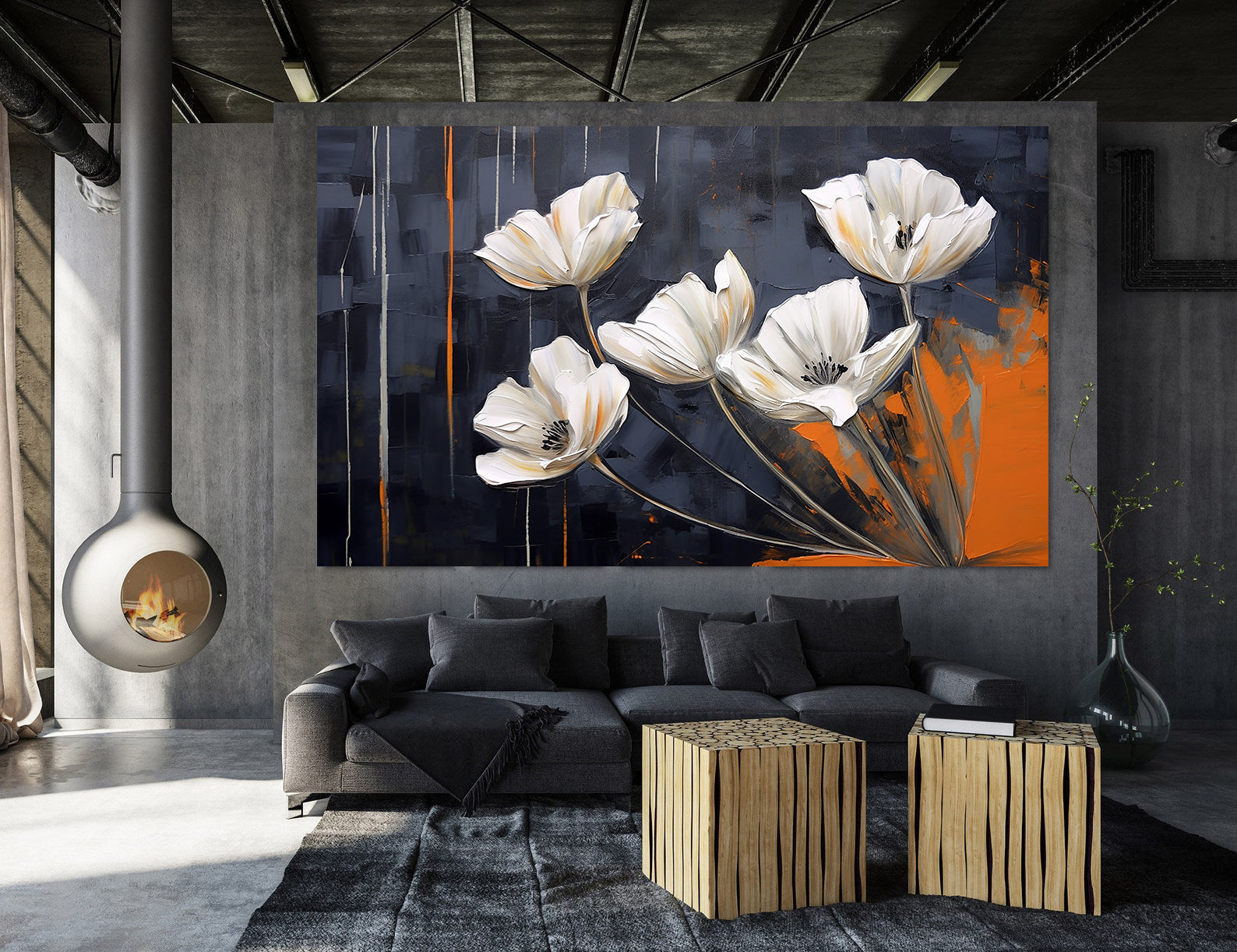 Leinwandbild - Weiße Blumen