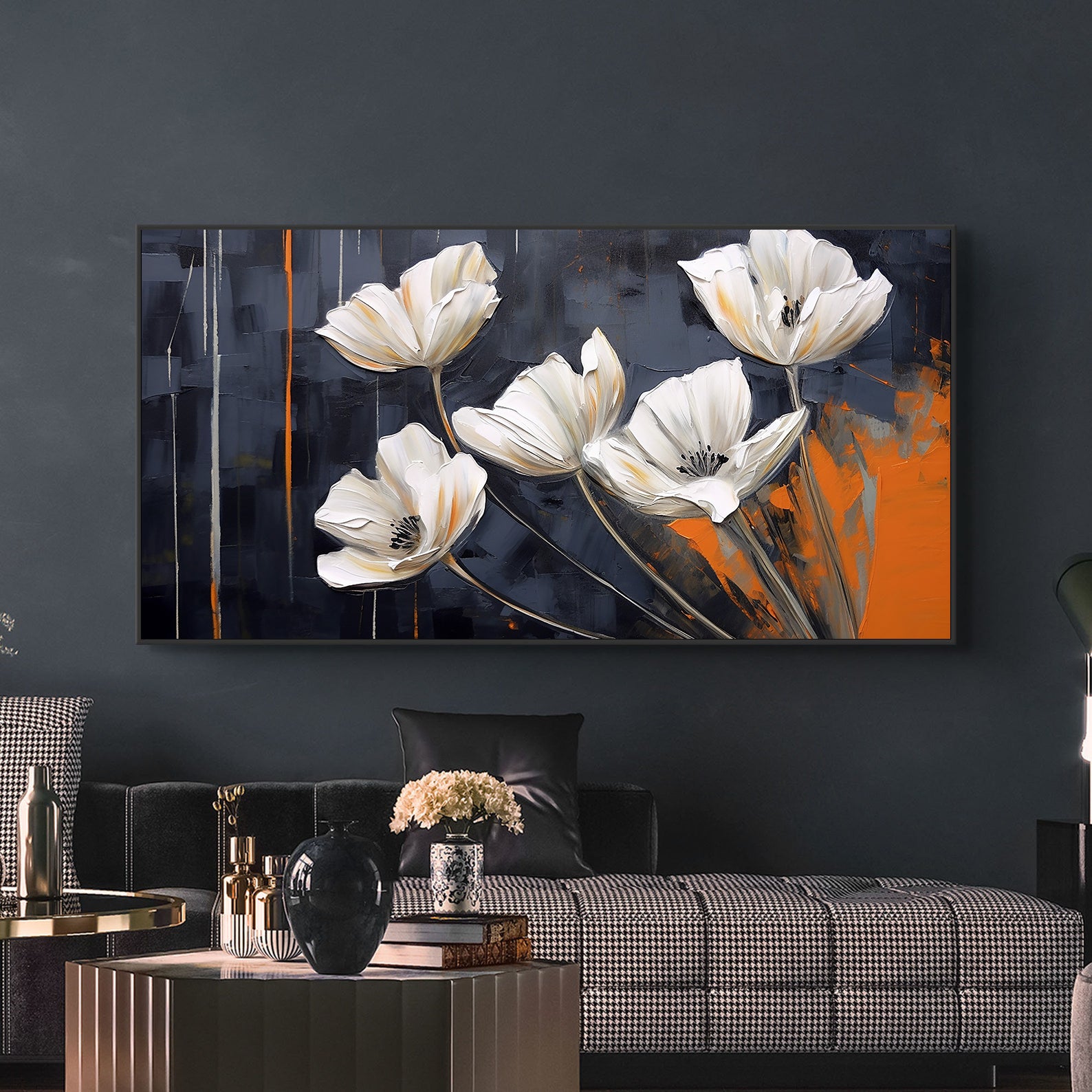 Leinwandbild - Weiße Blumen