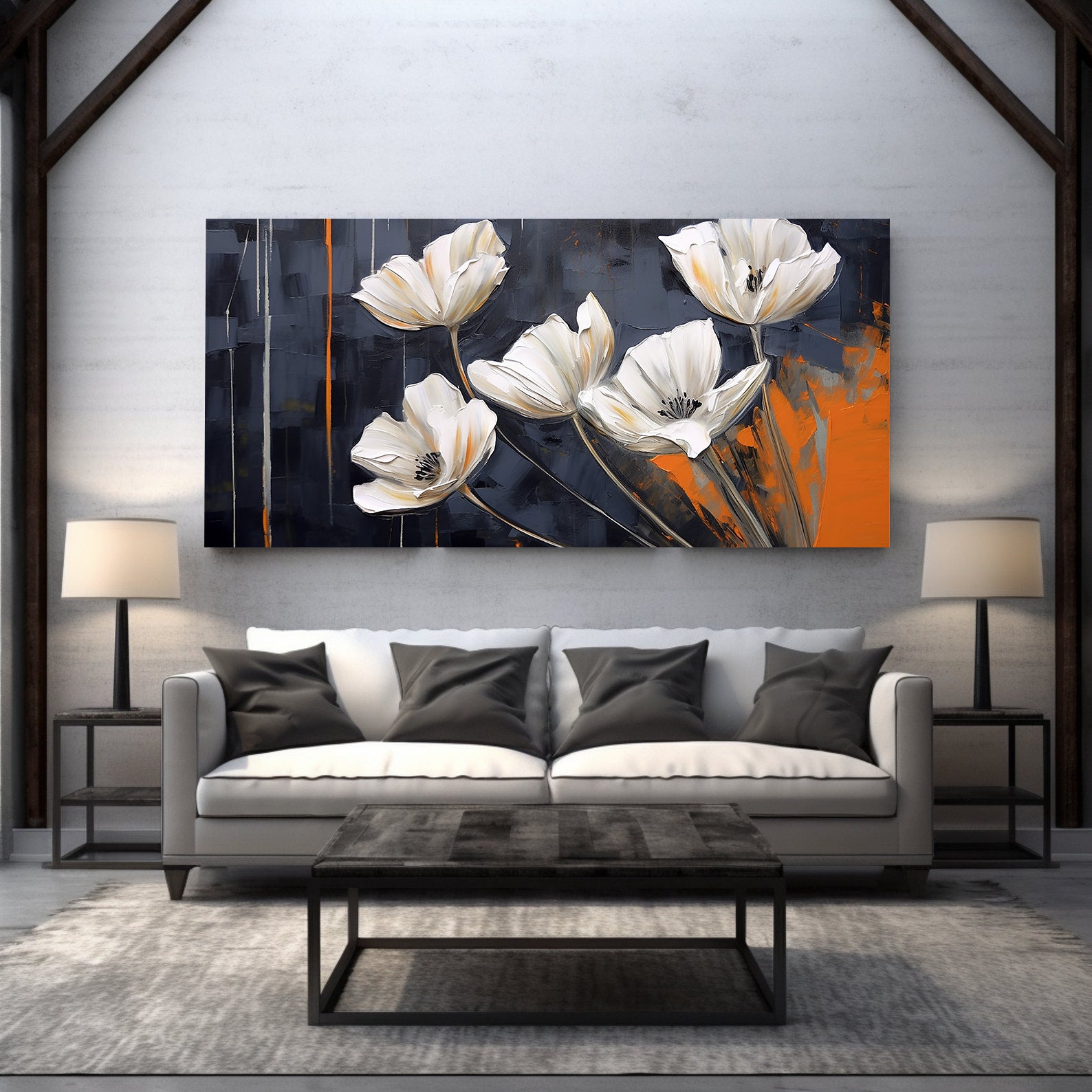 Leinwandbild - Weiße Blumen