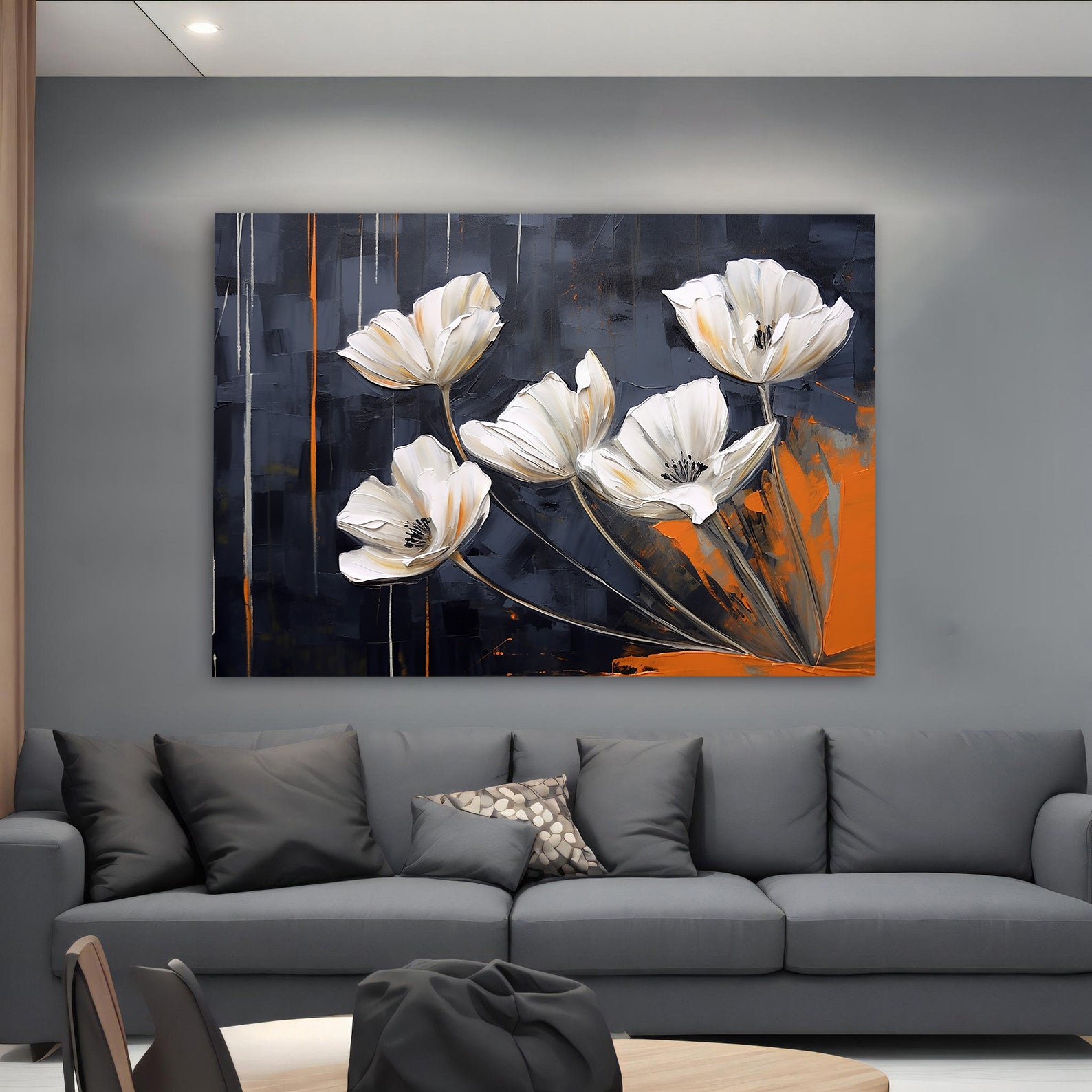 Leinwandbild - Weiße Blumen