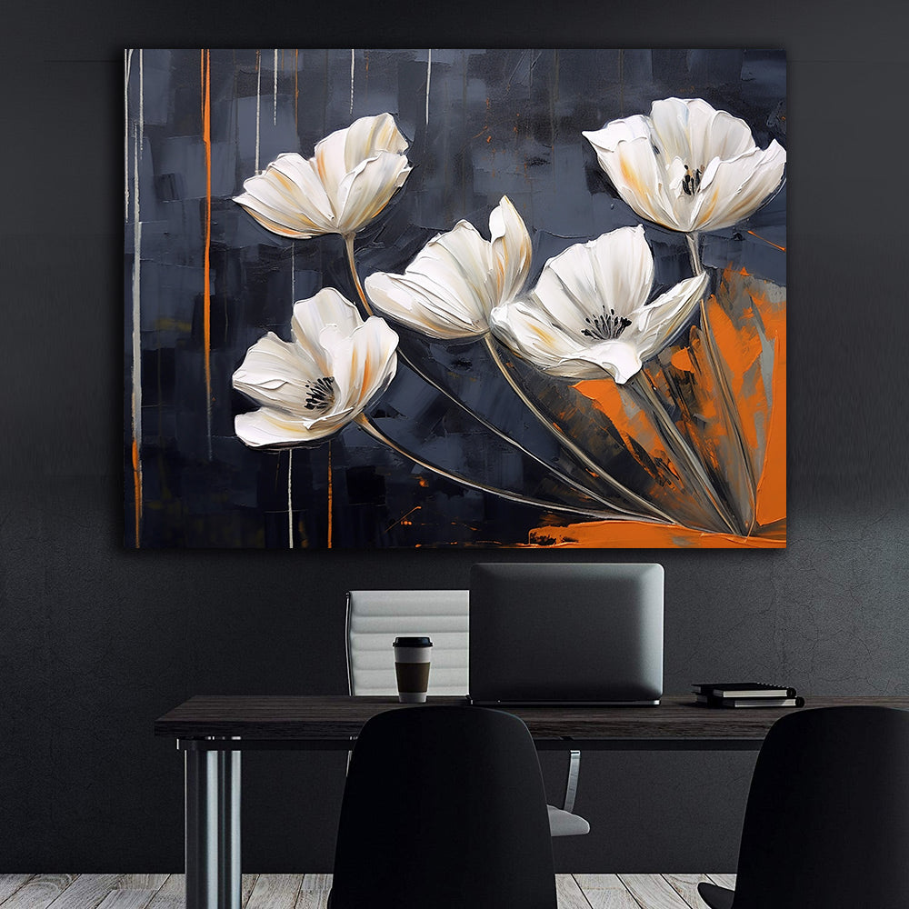 Leinwandbild - Weiße Blumen