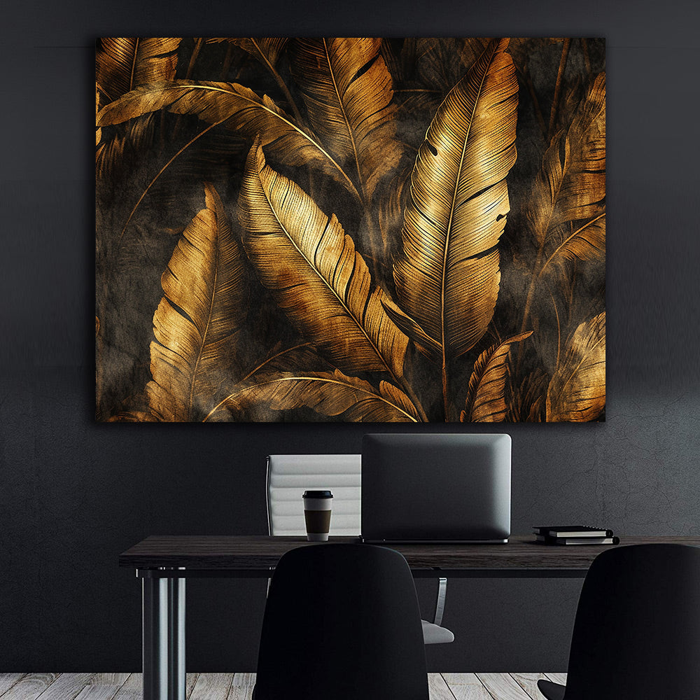 Leinwandgemälde - Goldene Blätter